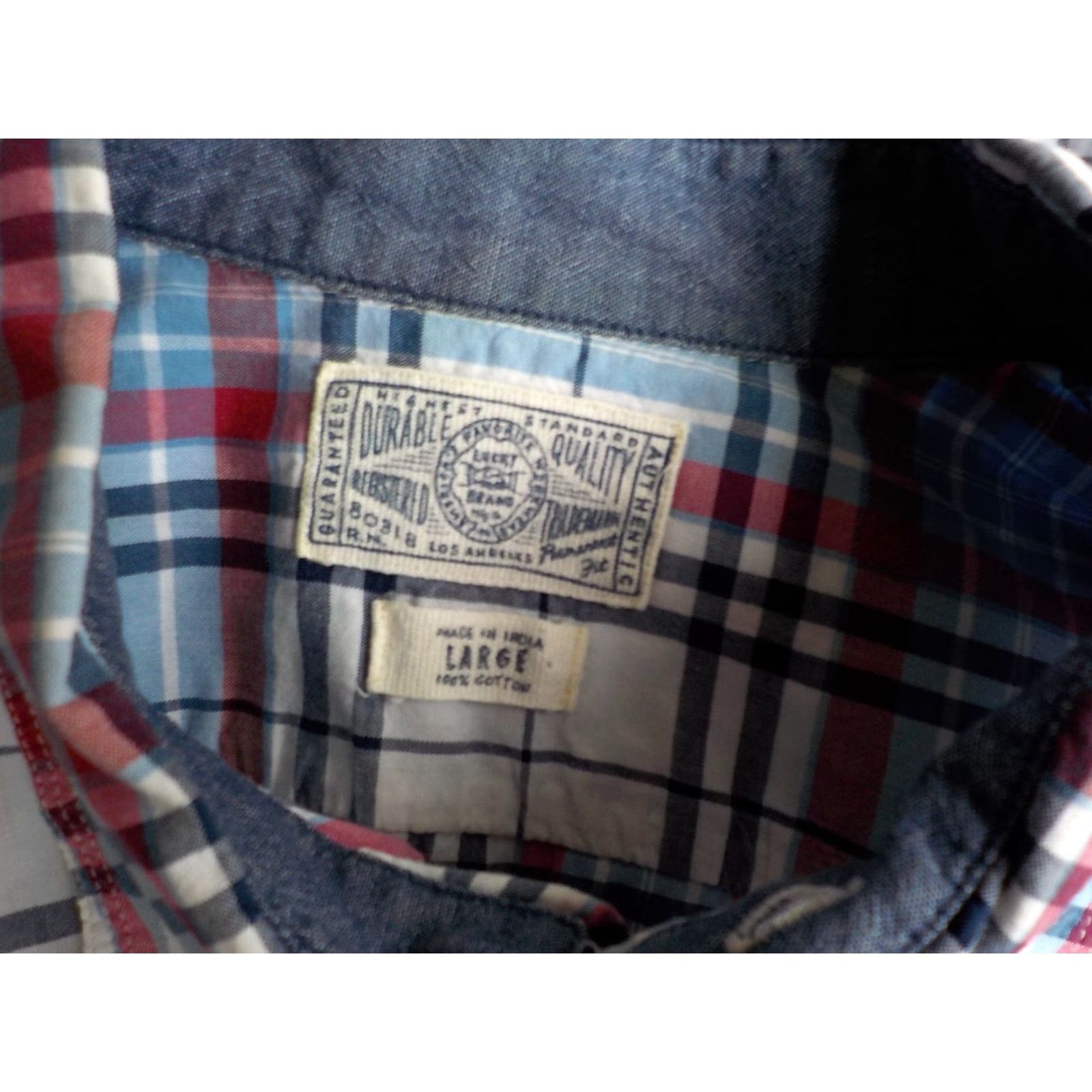 Lucky Brand LUCKY BRAND Long Sleeve Button Front Plaid Shirt Cotton LG Multicolor Mens Size US L / EU 52-54 / 3 - 4 Thumbnail