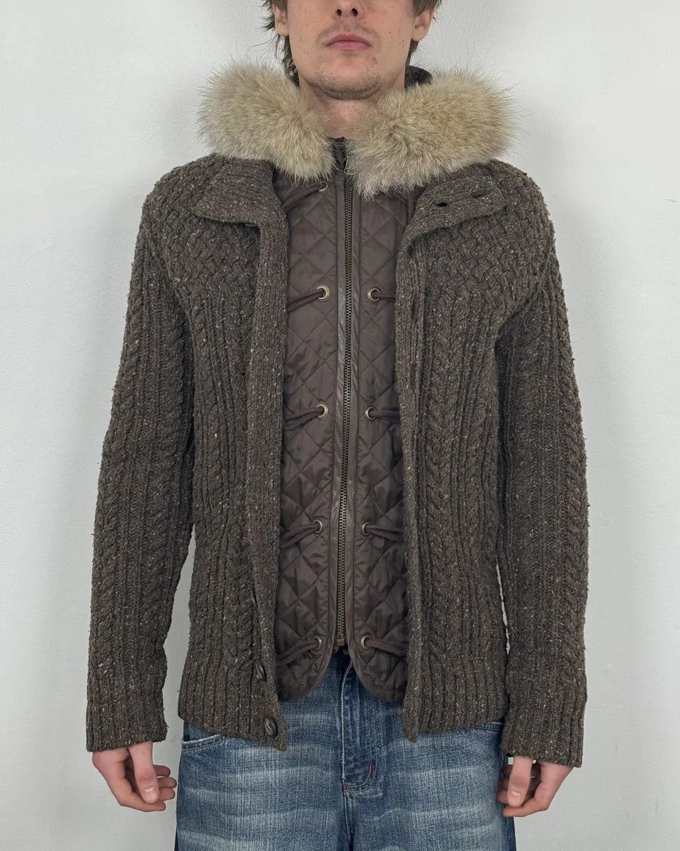 Dolce & Gabbana AW2008 Dolce & Gabbana Khaki Wool Layered Fur Collar Jacket Size US M / EU 48-50 / 2 - 3 Thumbnail
