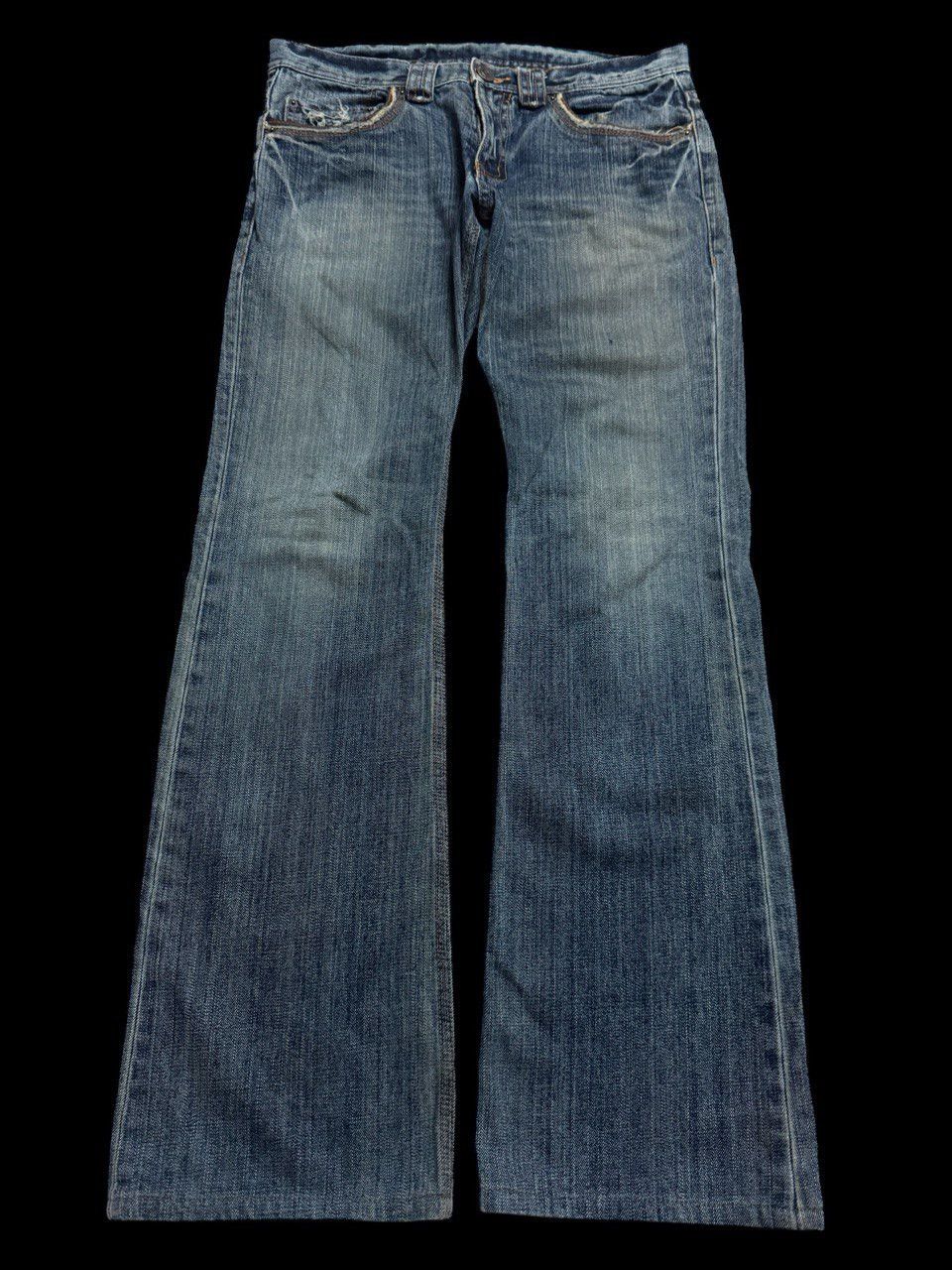 Japanese Brand FLARE Vintage 90s 🇯🇵 Edge Rupert Mudwash Distressed Sick Jean Size US 31 - 2 Thumbnail