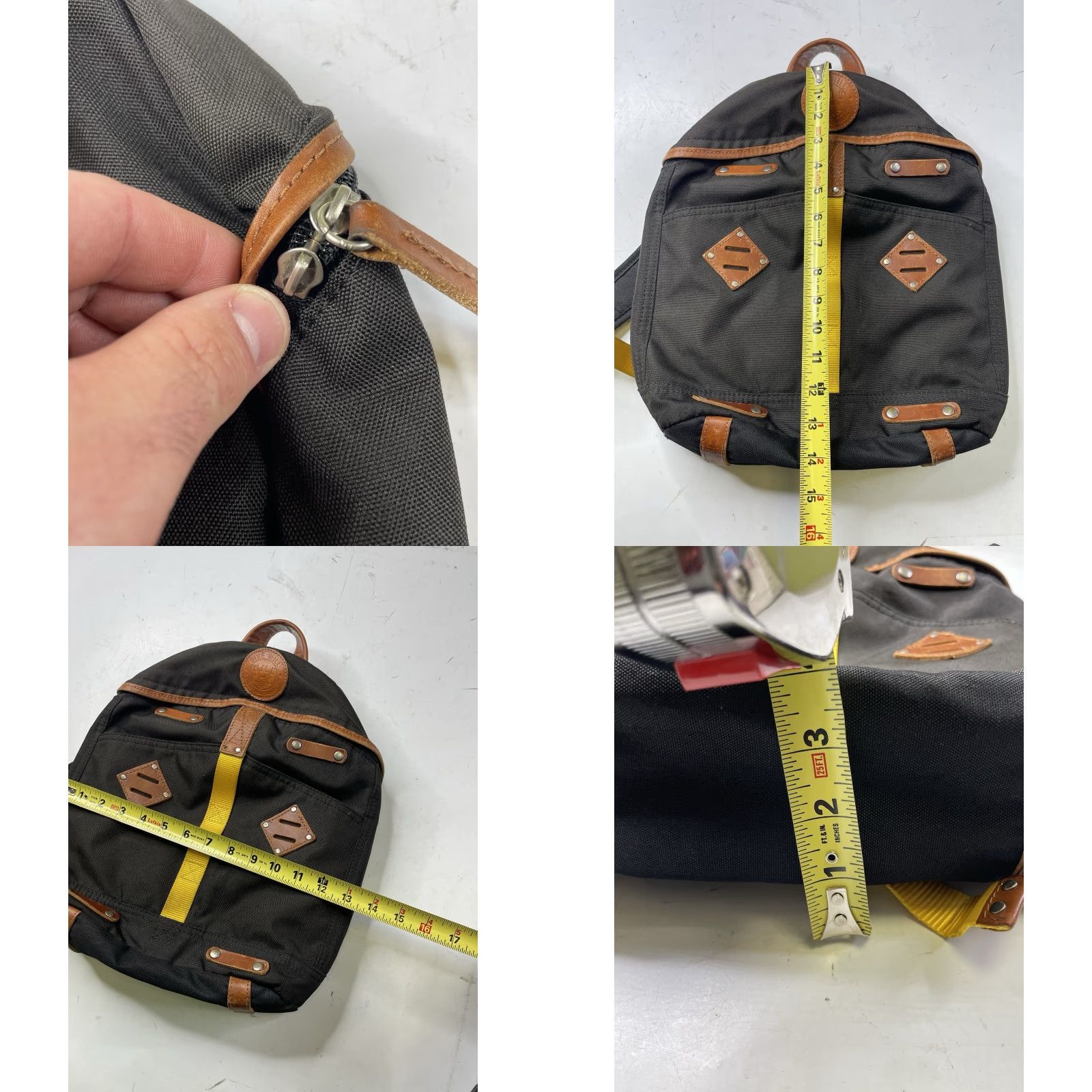 Vintage Will Leather Goods Canvas Campus Backpack BLACK Bag Leather 600-Denier Polyester Large Unisex Adult Size ONE SIZE - 8 Thumbnail