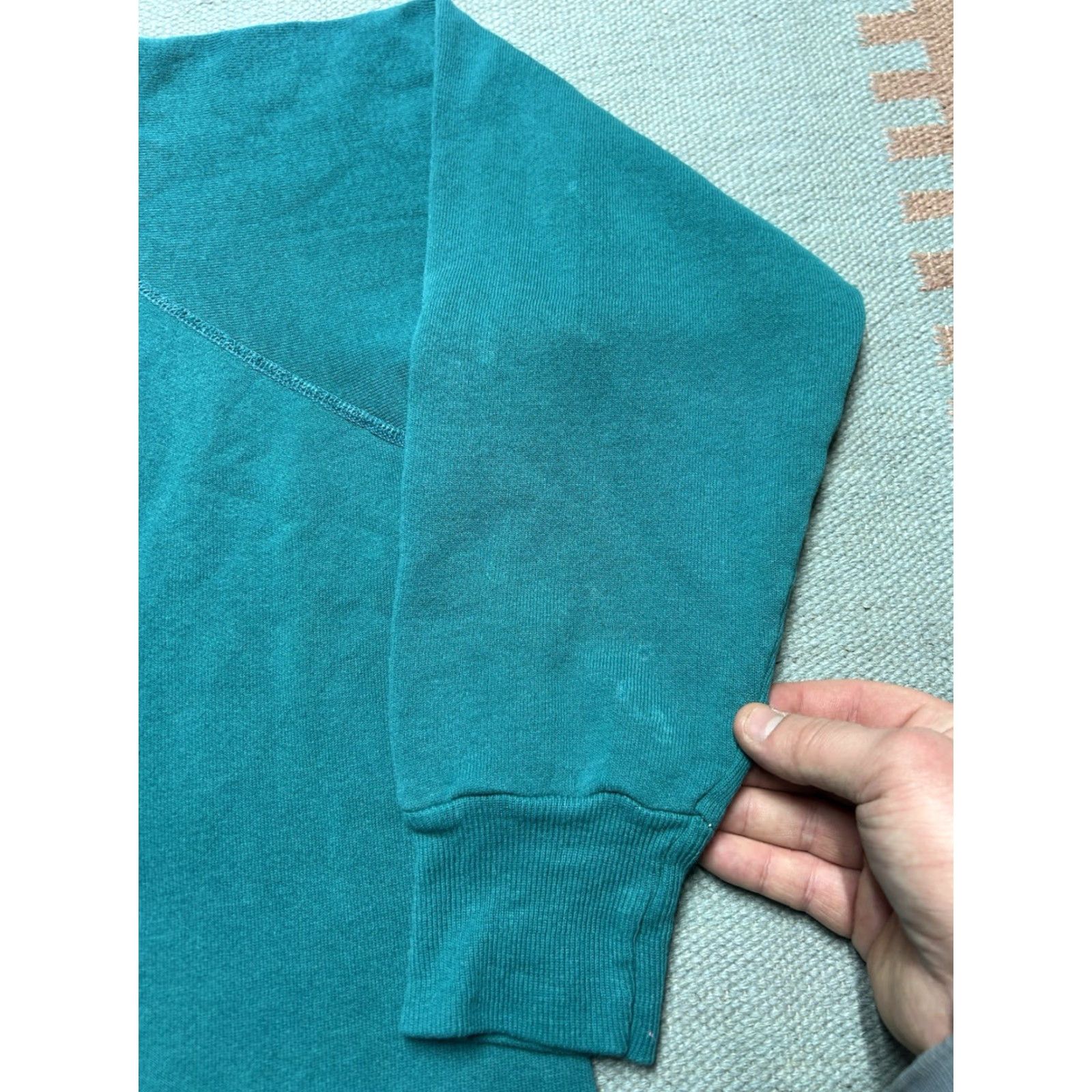 Vintage VINTAGE 80s Squizm equator of universe psychedelic cropped crewneck sweatshirt Blue L Women Sweatshirt Pullover Activewear Size L / US 10 / IT 46 - 4 Thumbnail