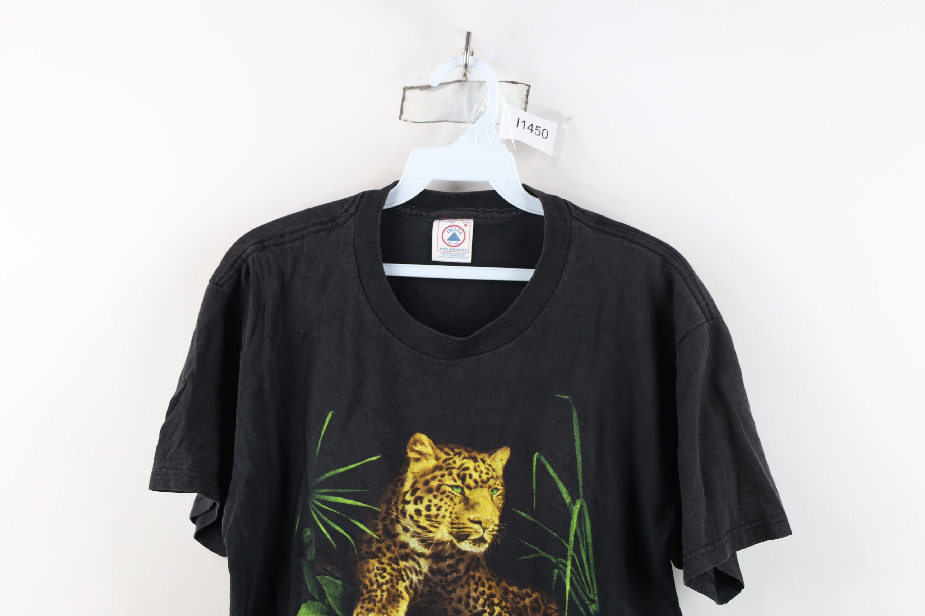 Vintage Vintage 90s Streetwear Big Cat Leopard Cheetah T-Shirt Black Size US M / EU 48-50 / 2 - 2 Thumbnail