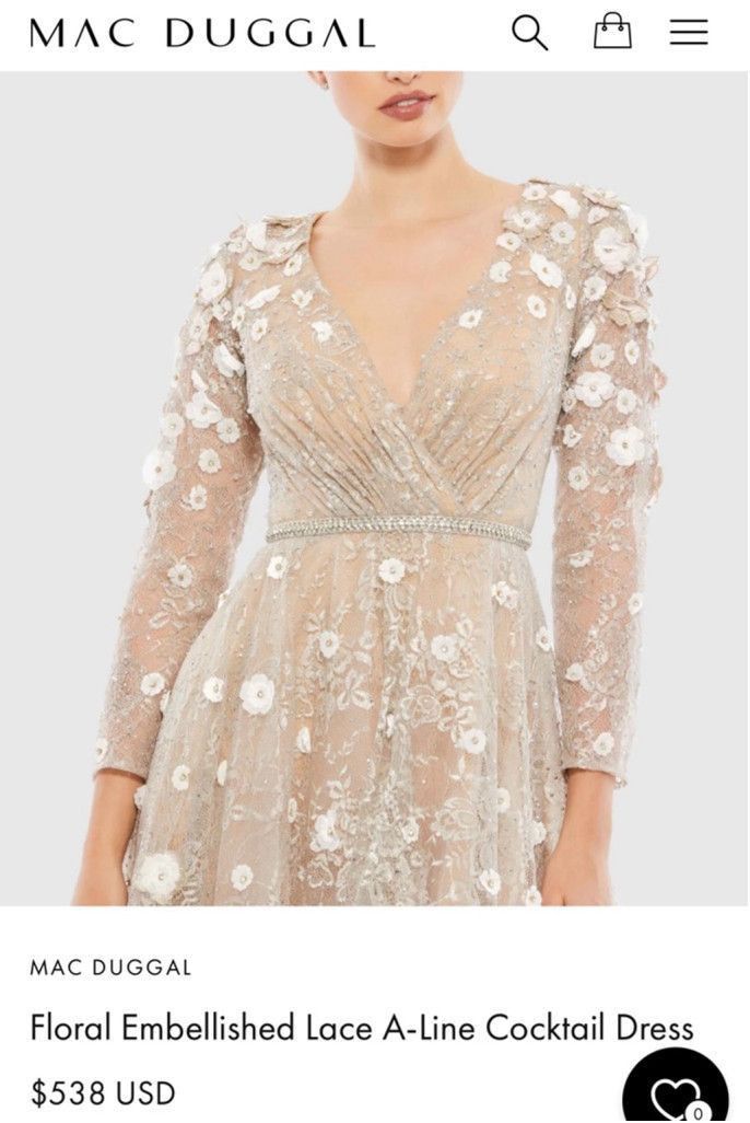 Mac Duggal Women's Mac Duggal Beige Cocktail Dress Size 6 Size M / US 6-8 / IT 42-44 - 2 Thumbnail