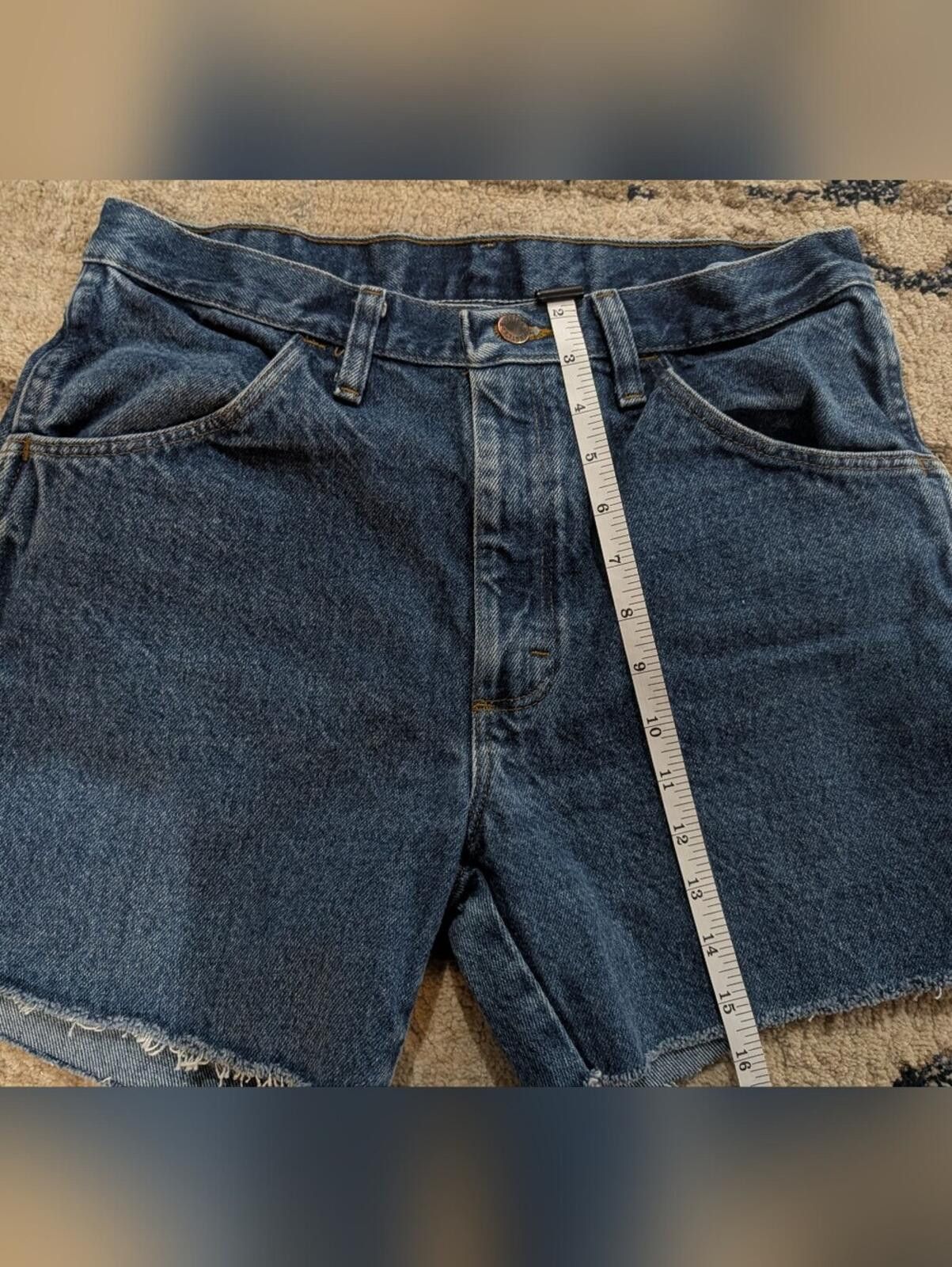Rustler Vintage Rustler Women's Dark Blue Denim Cutoff Shorts Size 31" - 5 Thumbnail