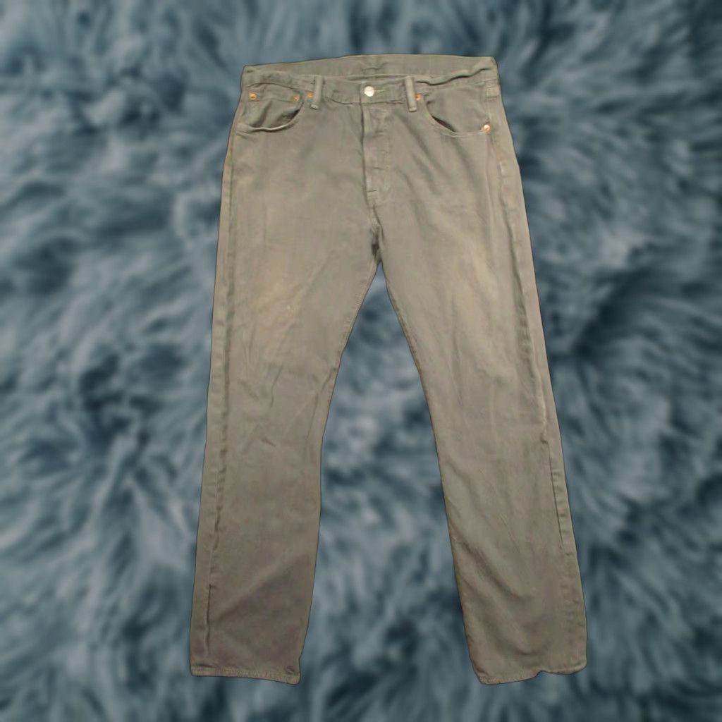 Levi's LEVI'S 501 Jeans 34x32 Gray Denim Button Fly Regular Straight 5-Pocket Men Adult Classic USA Size US 34 / EU 50 - 1 Thumbnail