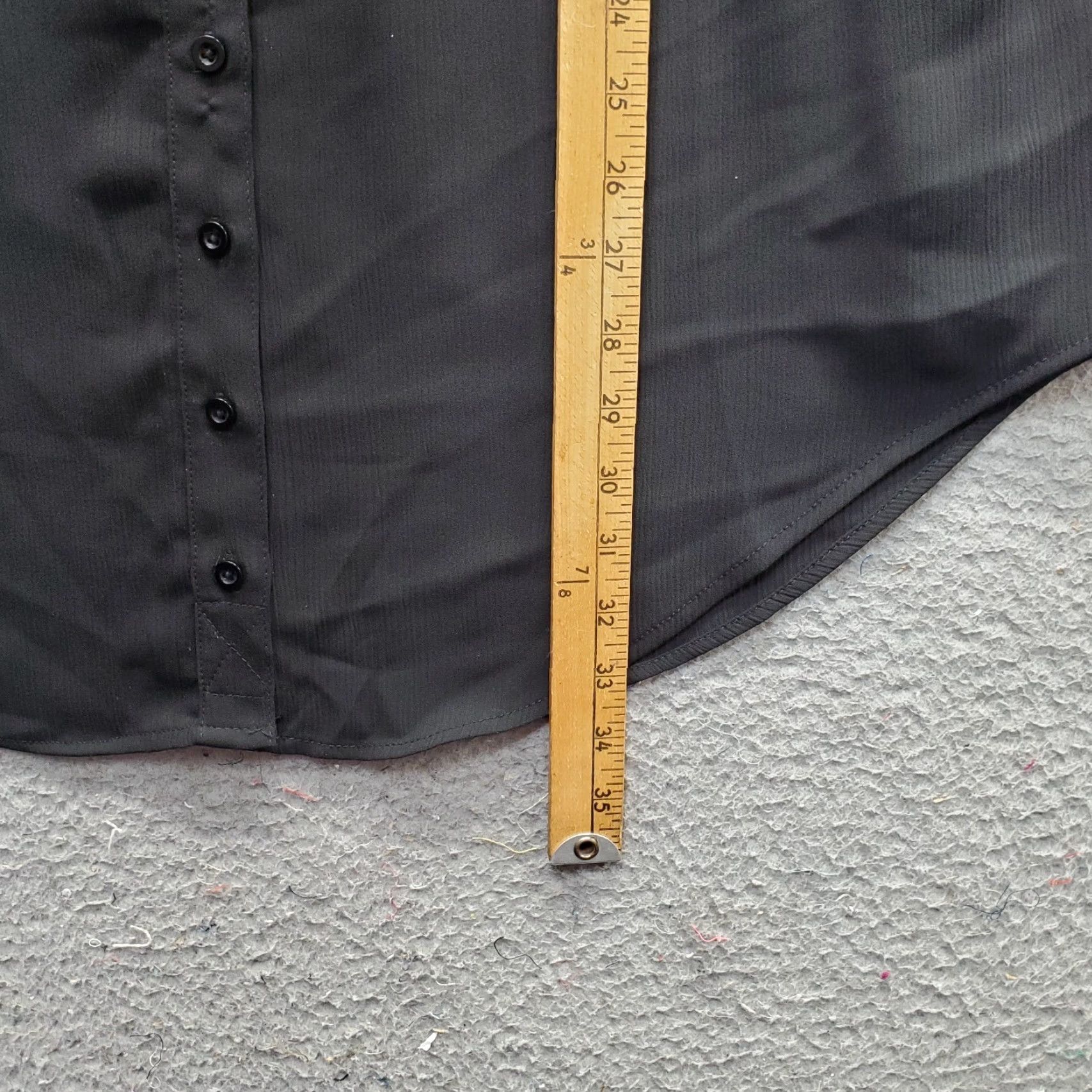 Torrid Torrid Cover Up Shirt Dress Womens 00 Black Button-Up Roll-Tab Sleeve Mini Crepe VINTAGE? Size XXS / US 00 / IT 34 - 3 Thumbnail