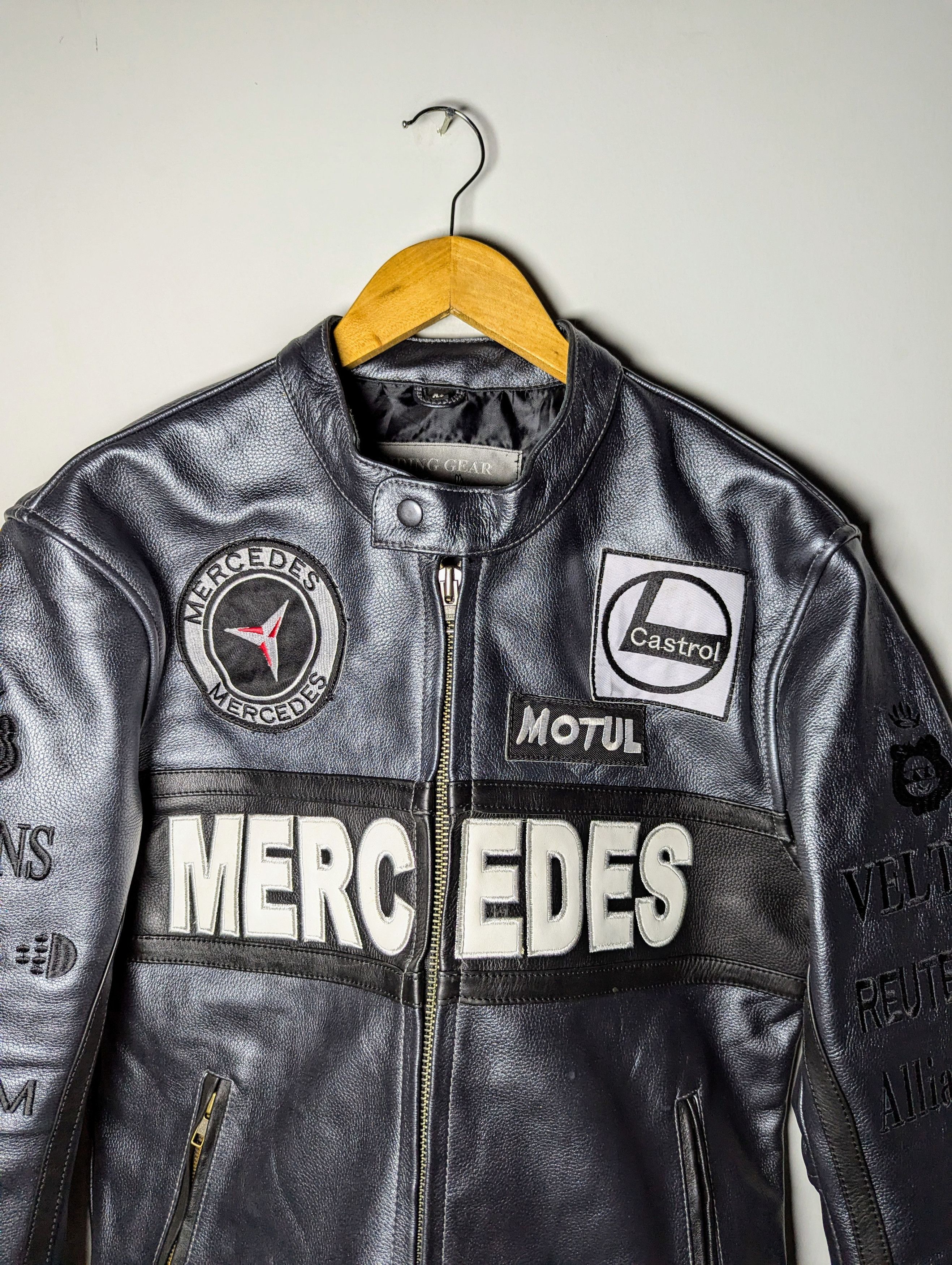 Other 🔥 Mercedes 🔥 Benz LEATHER JACKET RARE OUTERWEAR Size L / US 10 / IT 46 - 5 Thumbnail