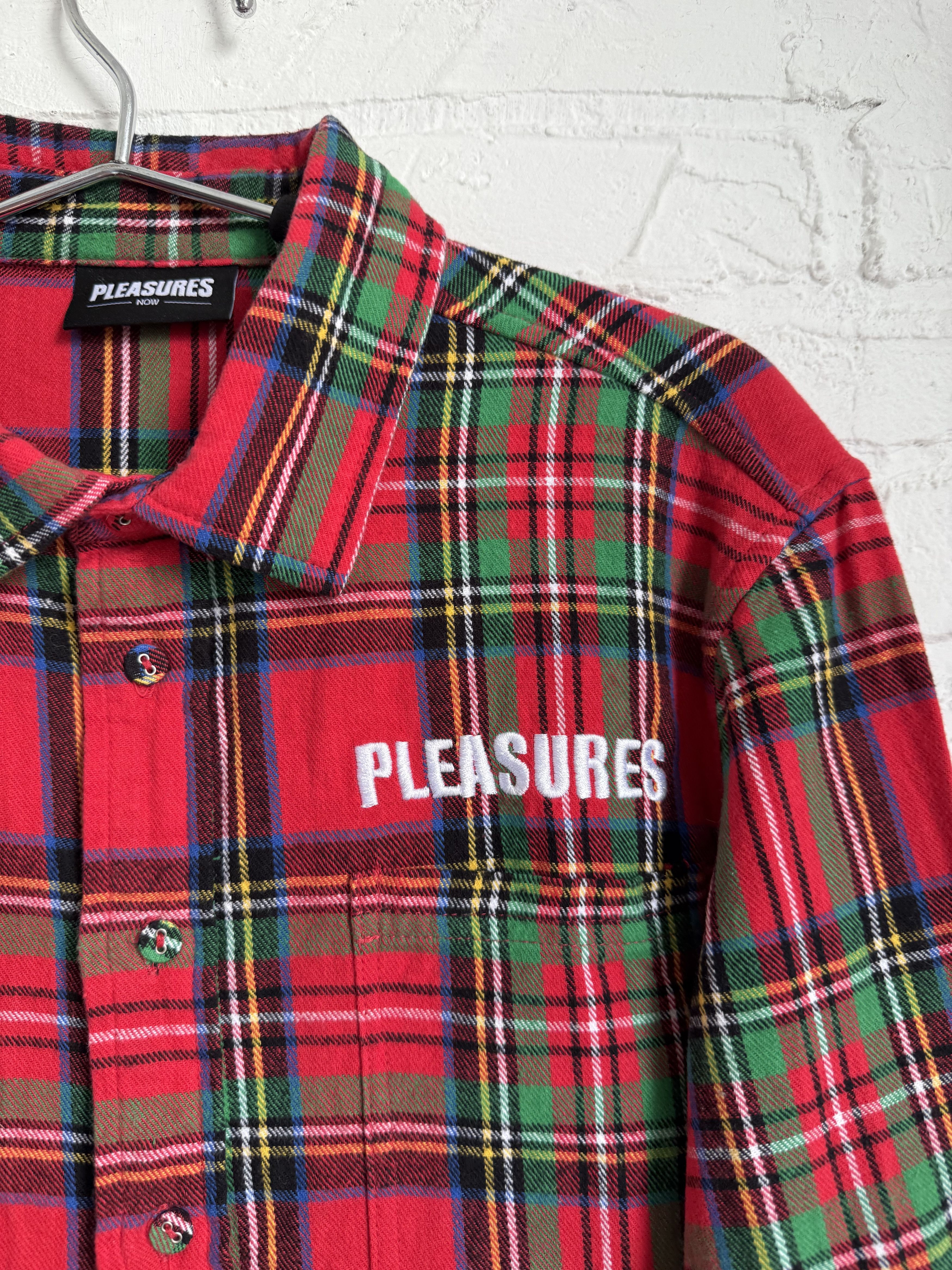 Pleasures Pleasures flannel shirt back logo Size US M / EU 48-50 / 2 - 9 Thumbnail