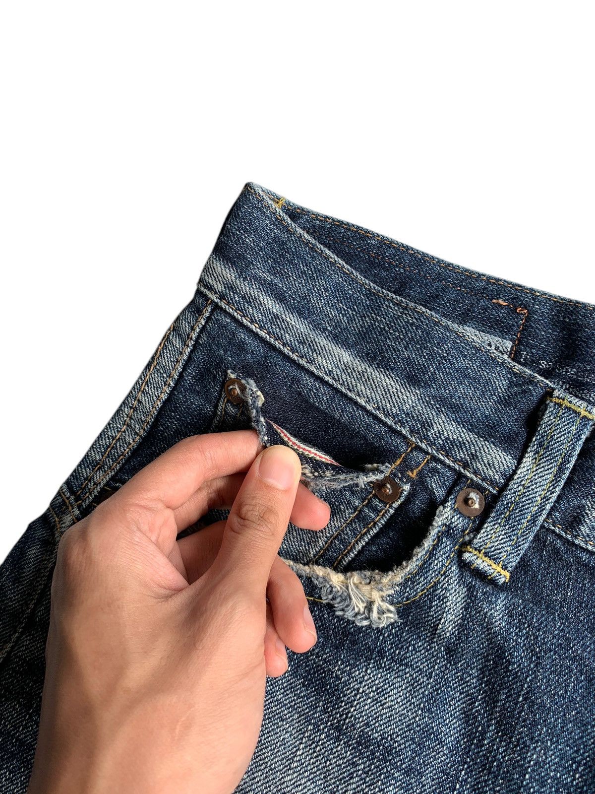 Edwin × Kapital × Vintage EDWIN SELVEDGE REDLINE JAPANESE DISTRESSED DENIM Size US 29 - 10 Thumbnail