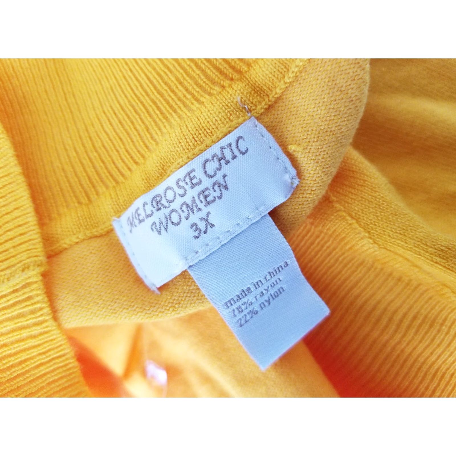 Vintage Melrose Chic Women Fine Gauge Knit Open Cardigan Sweater 3X Gold Size XXL / US 16-18 / IT 52-54 - 4 Thumbnail