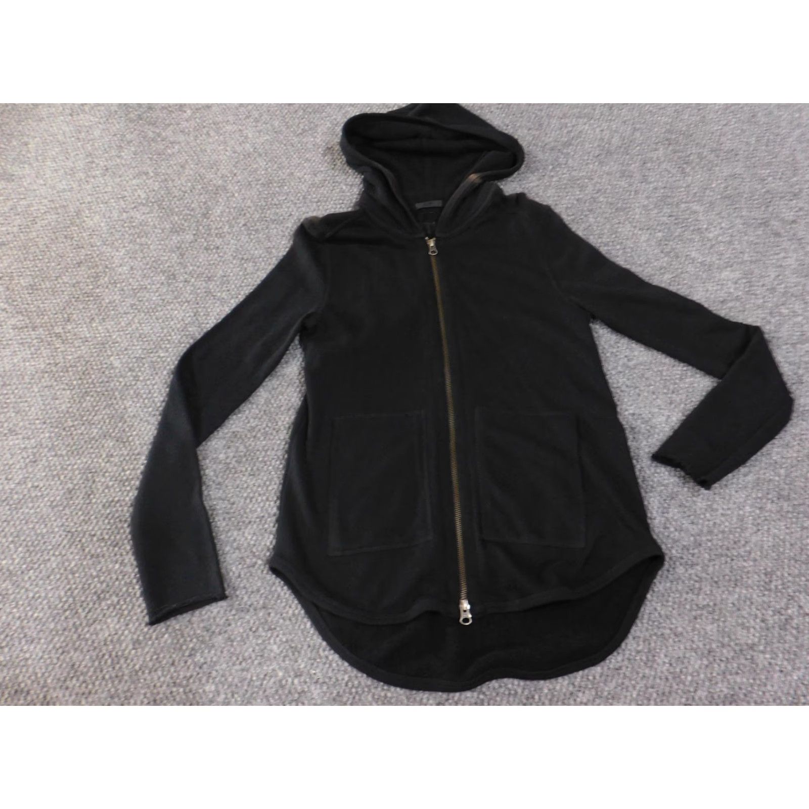 Vintage VINTAGE ATM Anthony Thomas Melillo Hoodie Womens S Black Full Zip Cotton Terry Pockets Hooded Size S / US 4 / IT 40 - 3 Thumbnail
