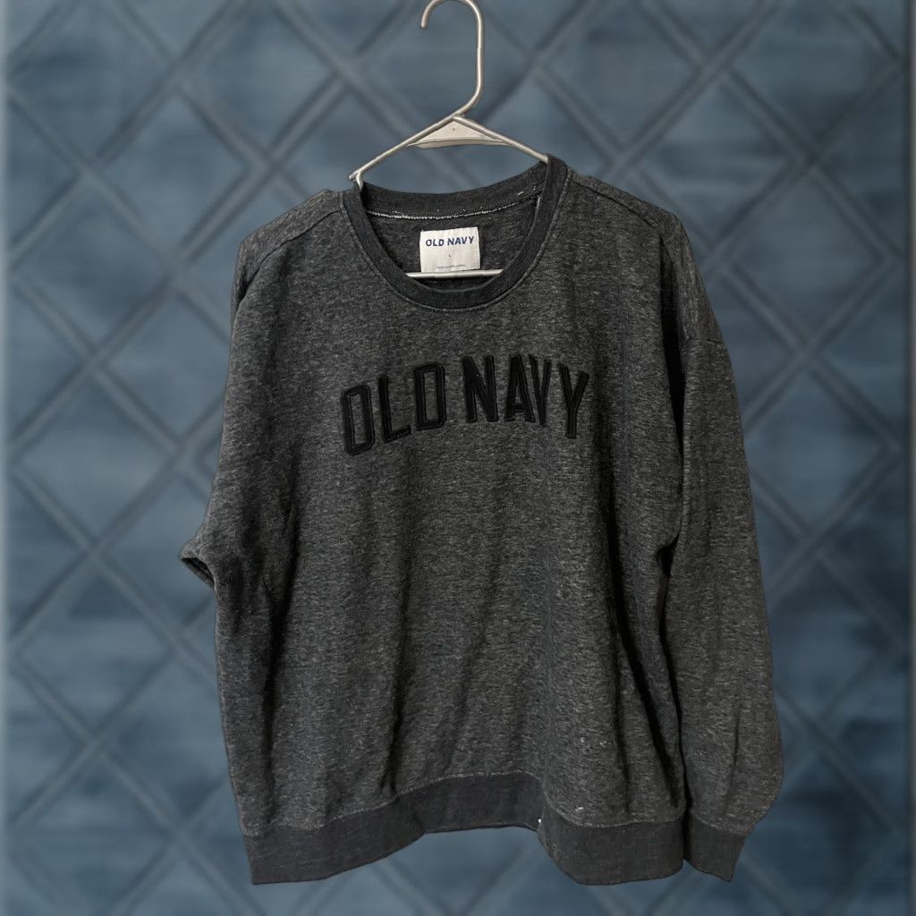 Old Navy Old Navy Sweatshirt Pullover Crew Neck Long Sleeve Men's L Gray Cotton Blend Knit Logo Size US L / EU 52-54 / 3 - 1 Thumbnail