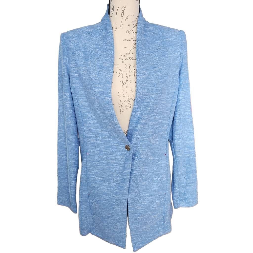 Tommy Hilfiger Tommy Hilfiger Ladies Size 8 Blue Snap-Front Blazer Jacket Size M / US 6-8 / IT 42-44 - 1 Thumbnail
