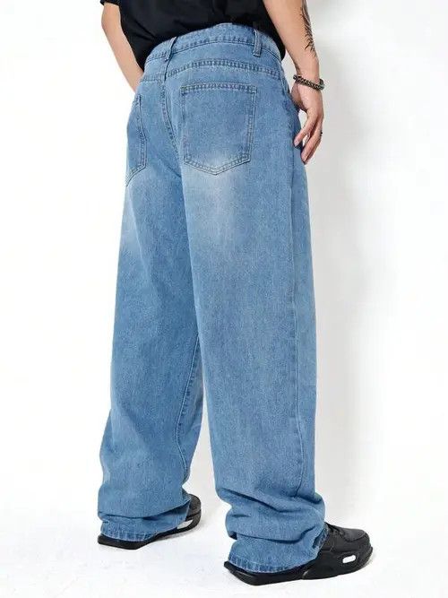 Jean Vintage Washed Baggy Denim Jeans Skate Size US 34 / EU 50 - 2 Thumbnail