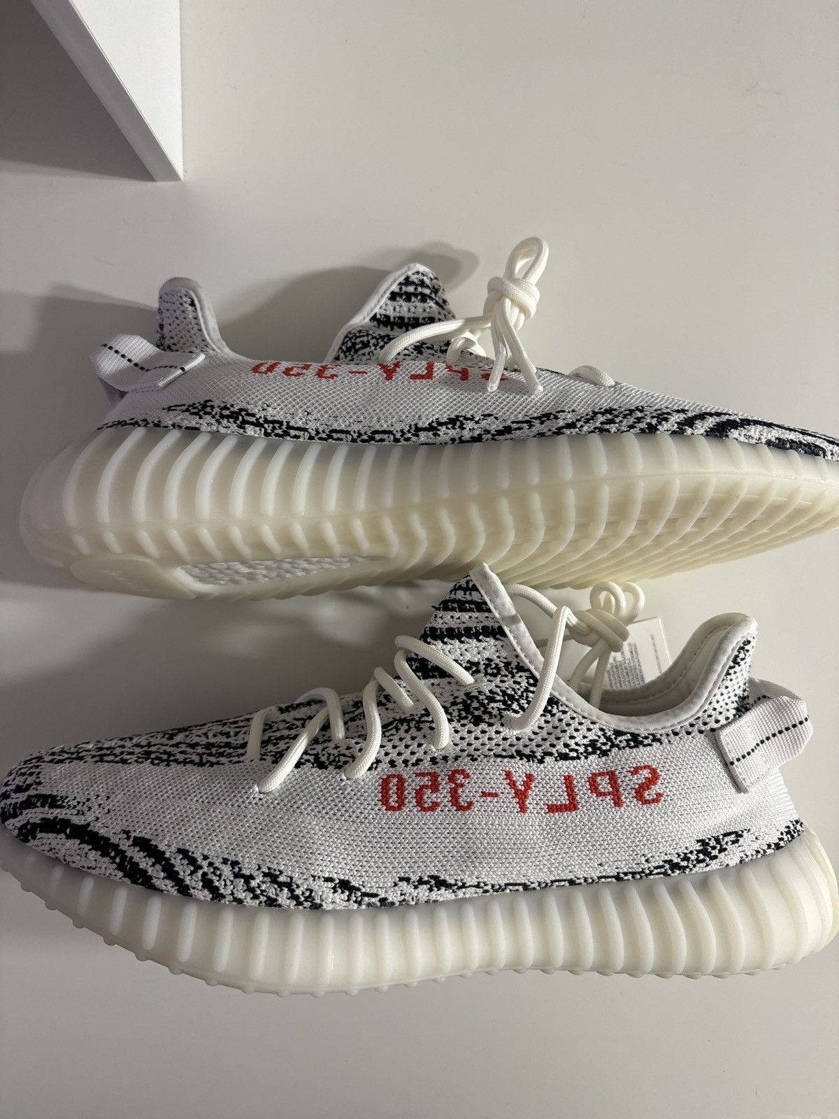 image of Adidas x Kanye West Yeezy 350 V2 Zebra Men Size 12 Shoes in White