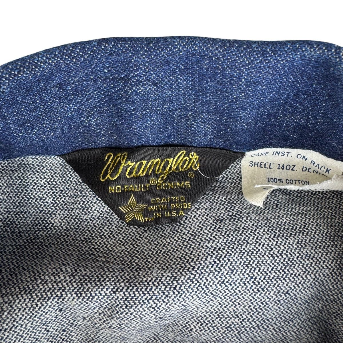 Vintage × Wrangler 74126NV 70s True Vintage Wrangler Navy Denim Trucker Jacket Size US XXS / EU 40 - 11 Thumbnail