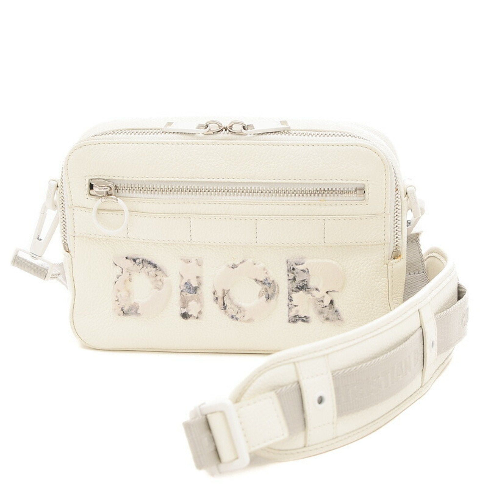image of Christian Dior Dior Safari Daniel Arsham Shoulder Bag Leather White 1Sfp0101Ywm, Women's
