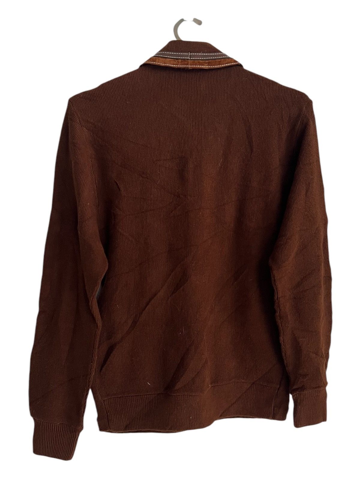 Genuine Leather Vintage 1960s/70s Hybrid Wool Leather Quarter Zip Sweater Size US S / EU 44-46 / 1 - 5 Thumbnail