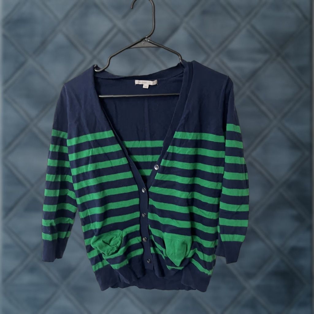 Gap Gap Cardigan 3/4 Sleeve Button-Down Knit V-Neck Green Blue M Women Sweater Size M / US 6-8 / IT 42-44 - 1 Thumbnail