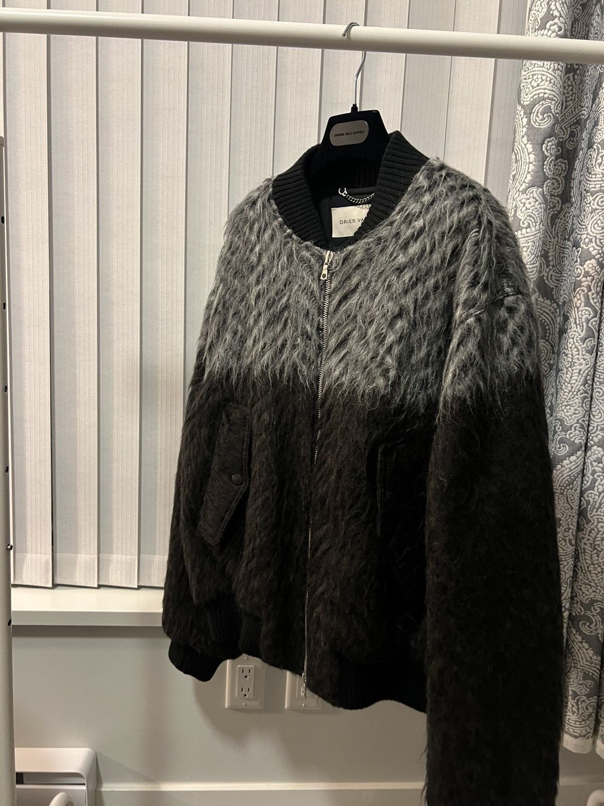 Dries Van Noten 24AW Brushed Mohair Verso Tris Bomber Jacket Size US L / EU 52-54 / 3 - 3 Thumbnail