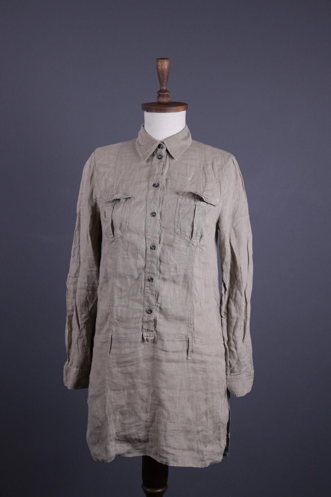 120% Lino 120% Lino Brown 100% Linen Summer Blouson Dress Size 40 Size M / US 6-8 / IT 42-44 - 1 Thumbnail
