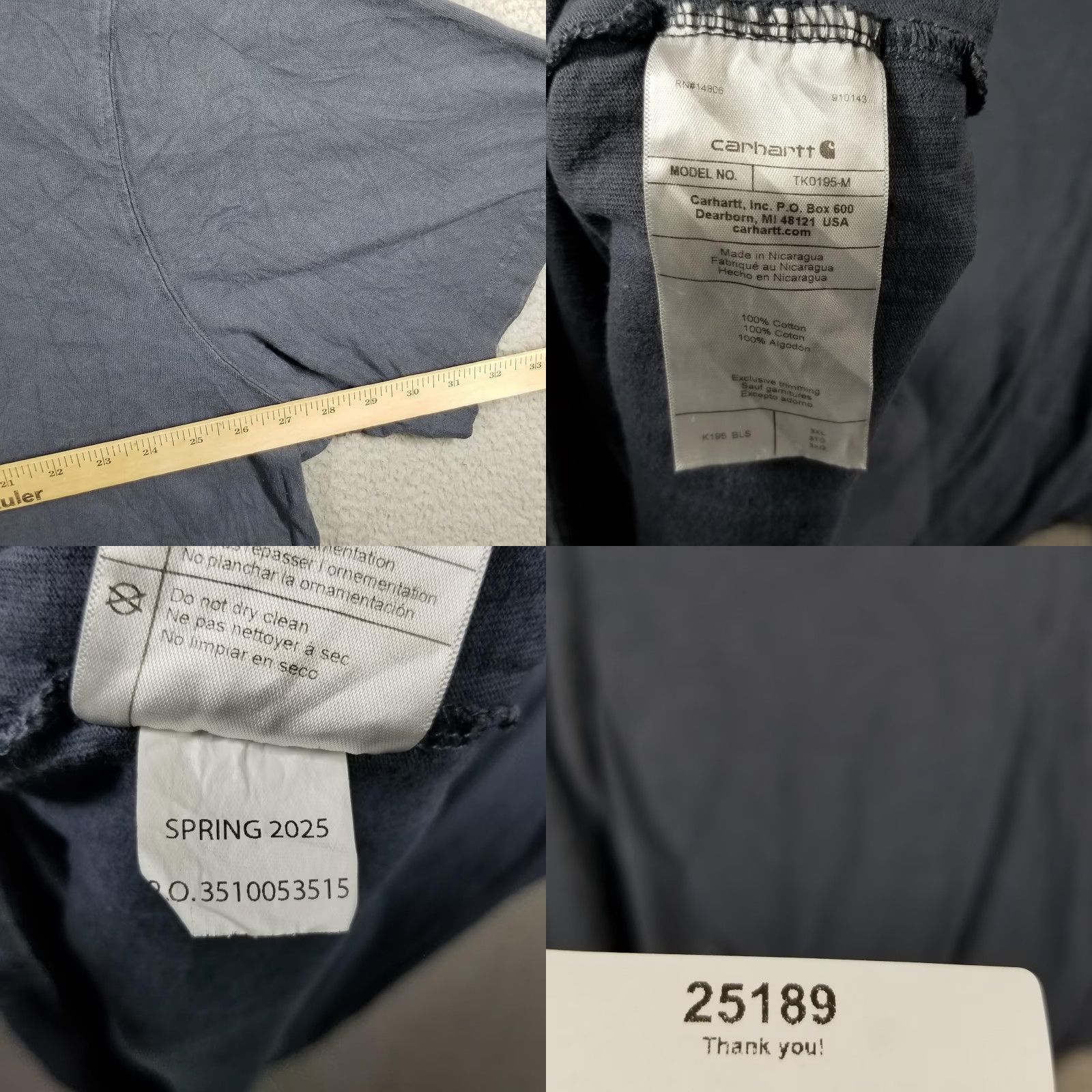 Carhartt VINTAGE Carhartt Shirt Mens 3XL Blue Loose Fit Short Sleeve Logo Graphic Cotton K195 Crew Neck Men Size US XXL / EU 58 / 5 - 8 Thumbnail
