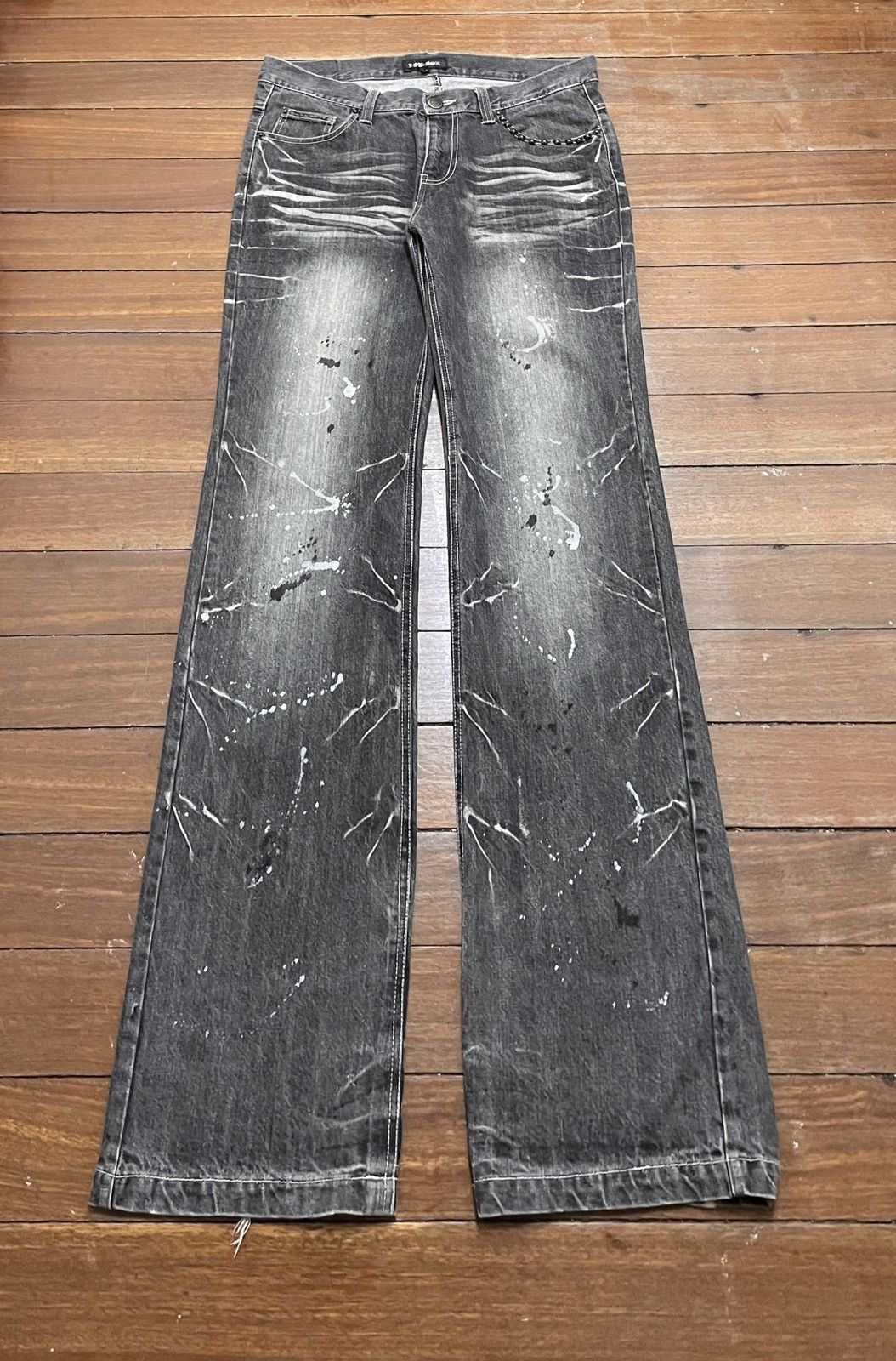 LOWBOX Very Rare Vintage Japanese Brand Lowbox Painting Jeans 1990a Size US 35 - 1 Thumbnail