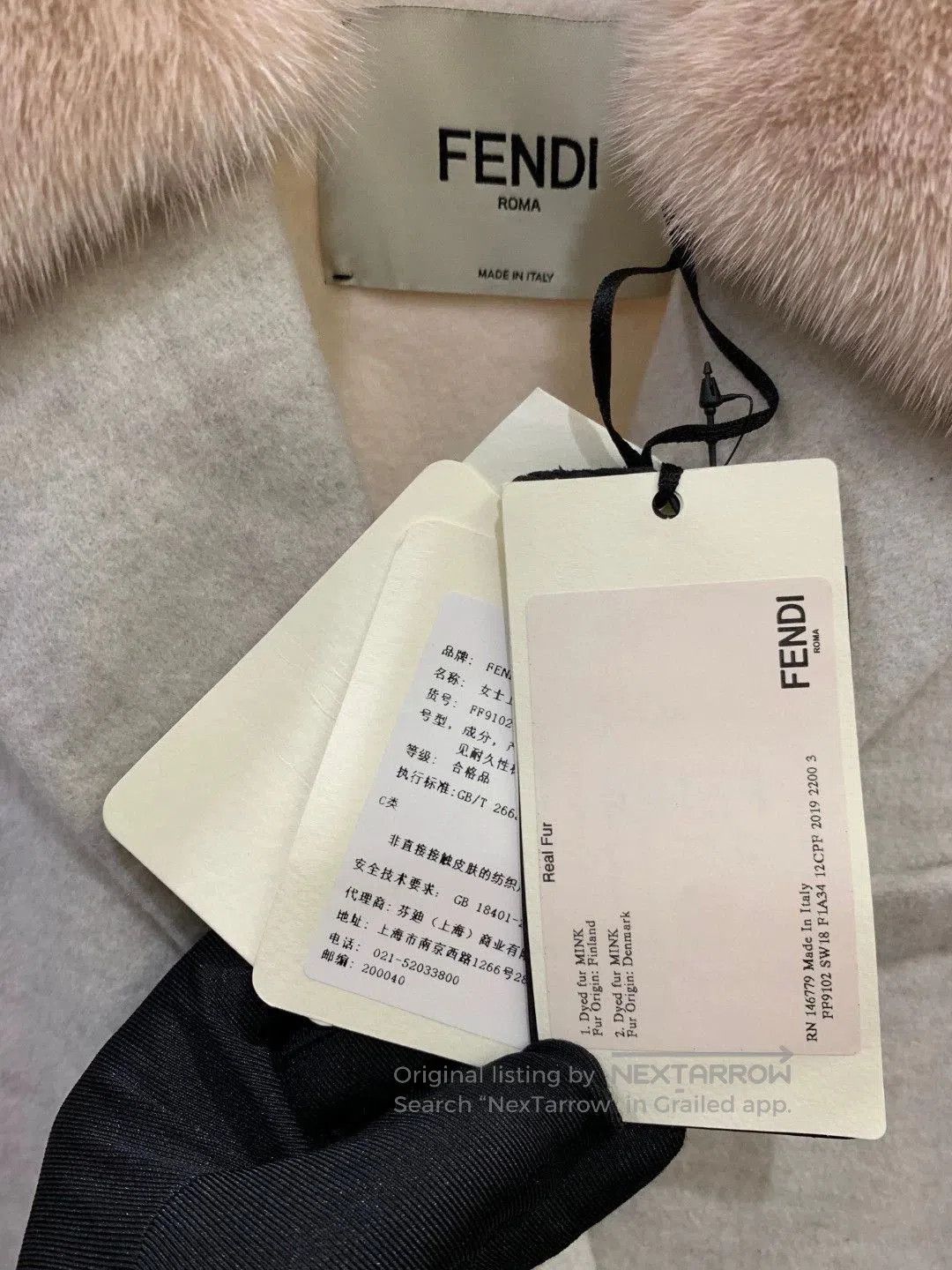 Fendi FENDI Gray Pink Fur Pocket Coat. Size US XS / EU 42 / 0 - 4 Thumbnail
