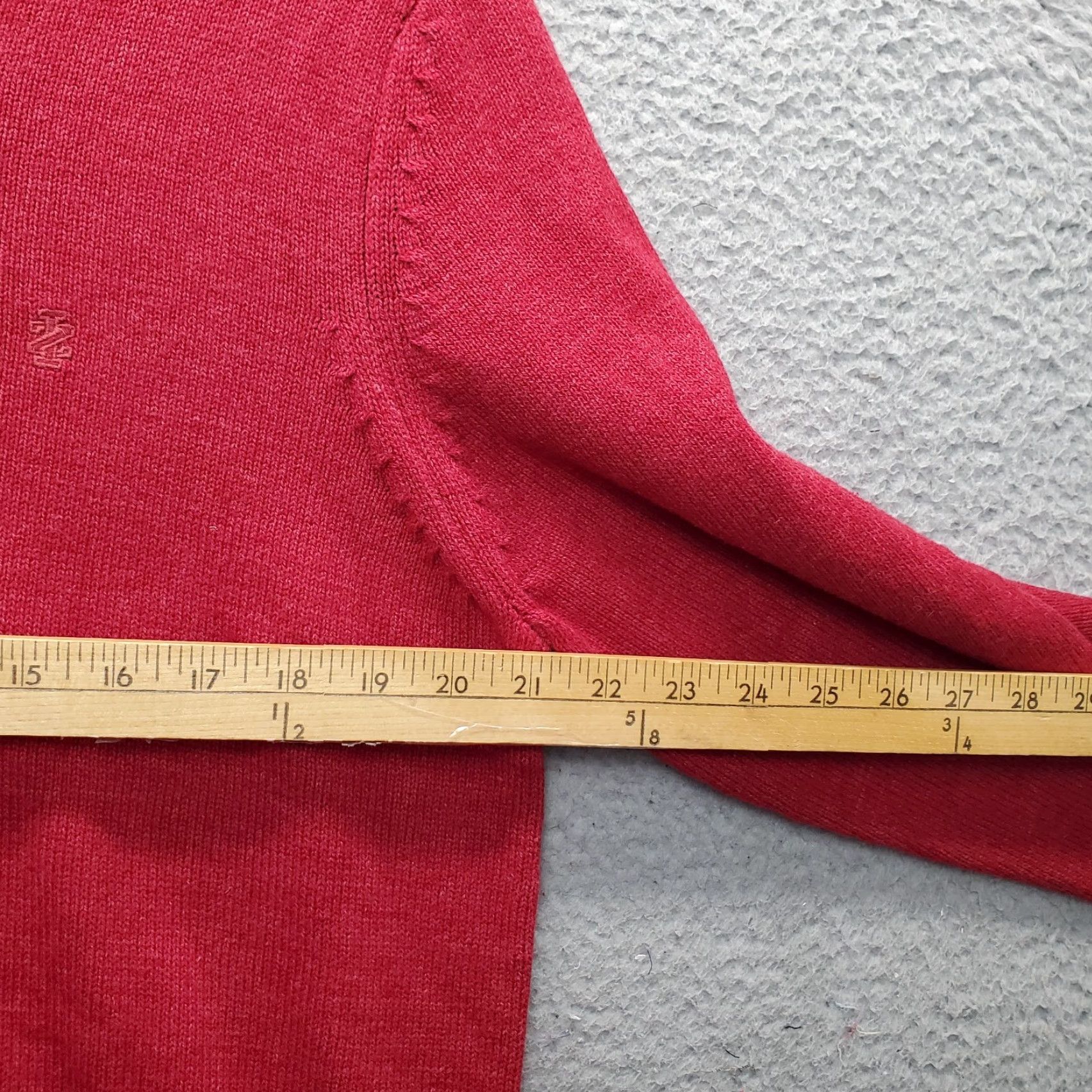 Izod IZOD Sweater Mens L Dark Red Long Sleeve V-Neck Ribbed Cuff Hem Pullover Size US L / EU 52-54 / 3 - 4 Thumbnail