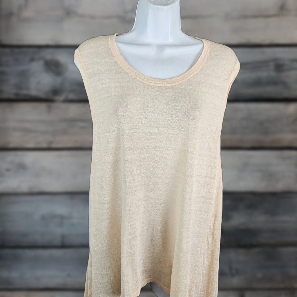 Eileen Fisher VINTAGE The Fisher Project Womens Blouse Shirt Tunic Top Sz S Peach Linen Blend Size S / US 4 / IT 40 - 1 Thumbnail