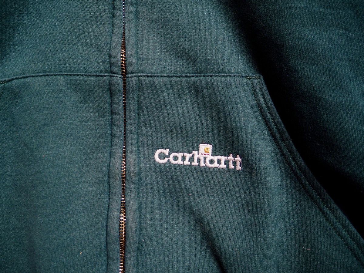 Carhartt Vintage 90s/00s Carhartt Thermal Zip-Up Hoodie, HTG, XL Size US XL / EU 56 / 4 - 2 Thumbnail