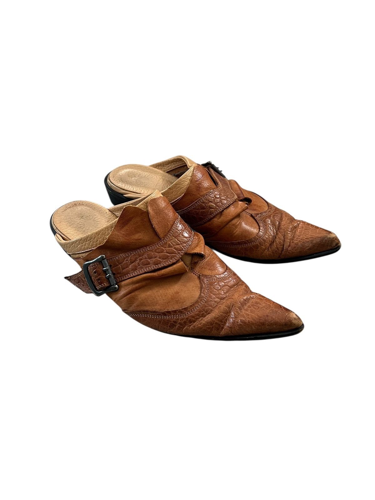 Tornado Mart Tornado Mart Pointed Toe Leather Mule Sandals Size US 8 / EU 41 - 7 Thumbnail