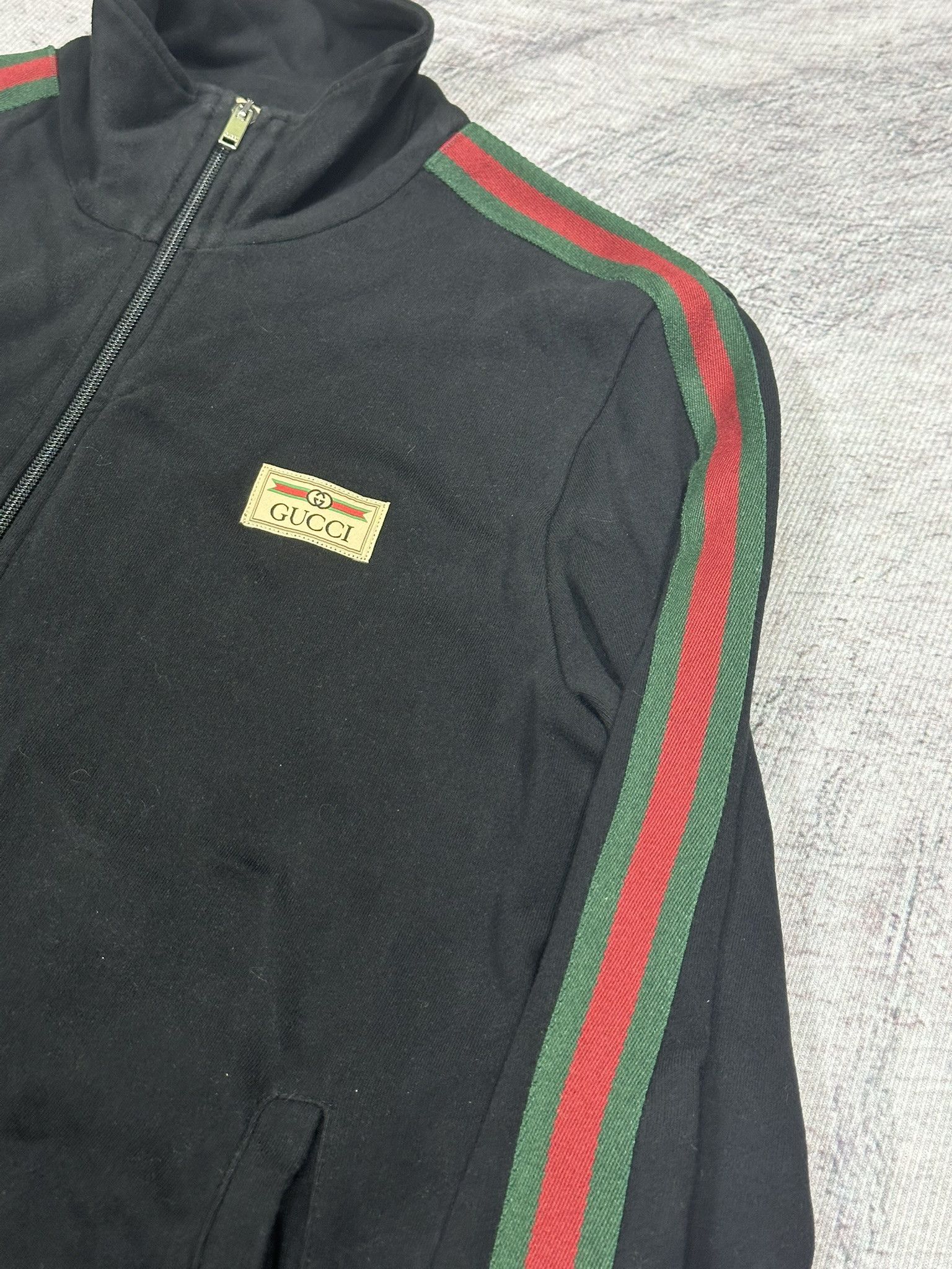 Gucci Gucci Sweatshirt Zipped Track Web Stripes Logo Black Size US L / EU 52-54 / 3 - 5 Thumbnail