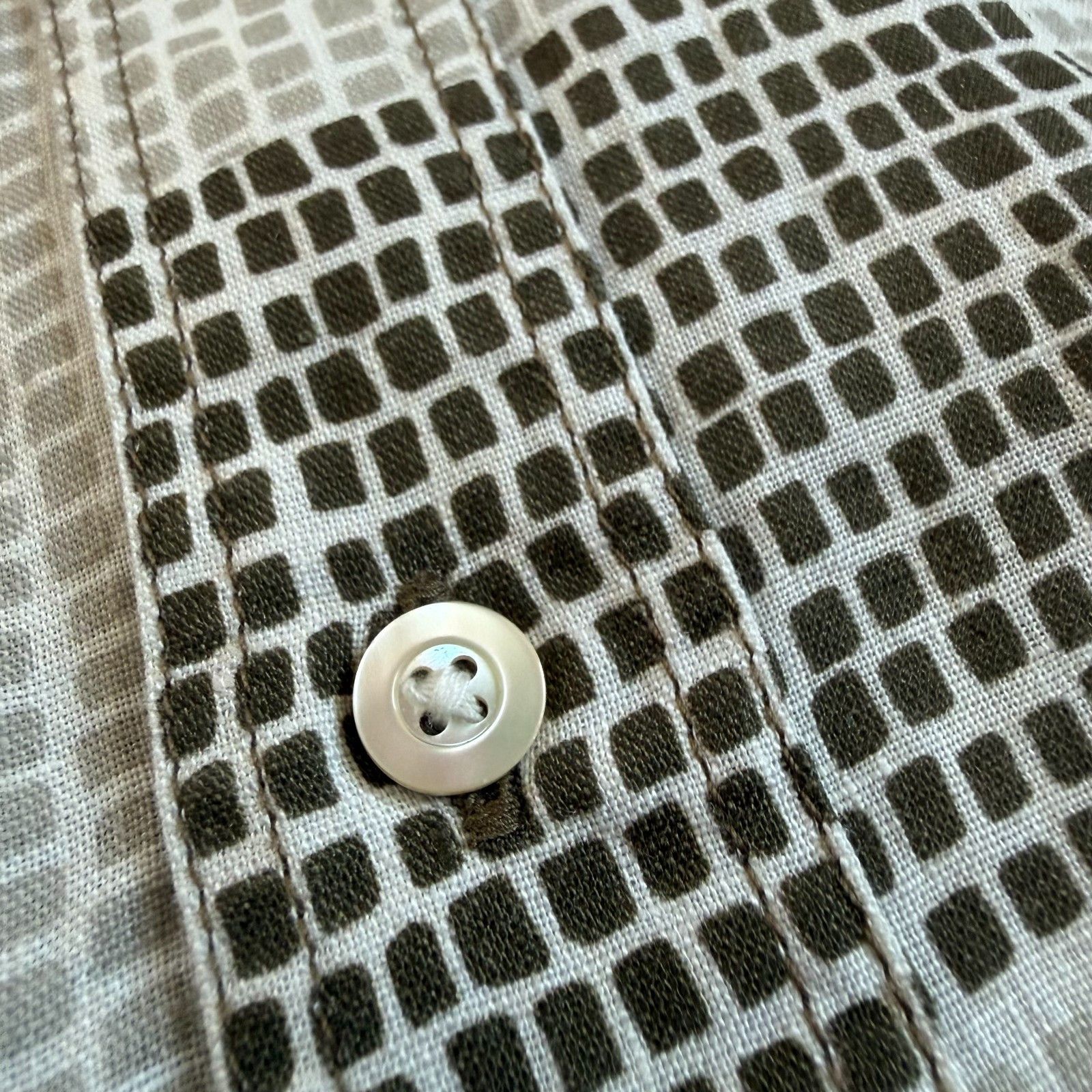 Billy Reid Billy Reid Short Sleeve Linen Patchwork Tuscumbia Shirt Size US S / EU 44-46 / 1 - 8 Thumbnail