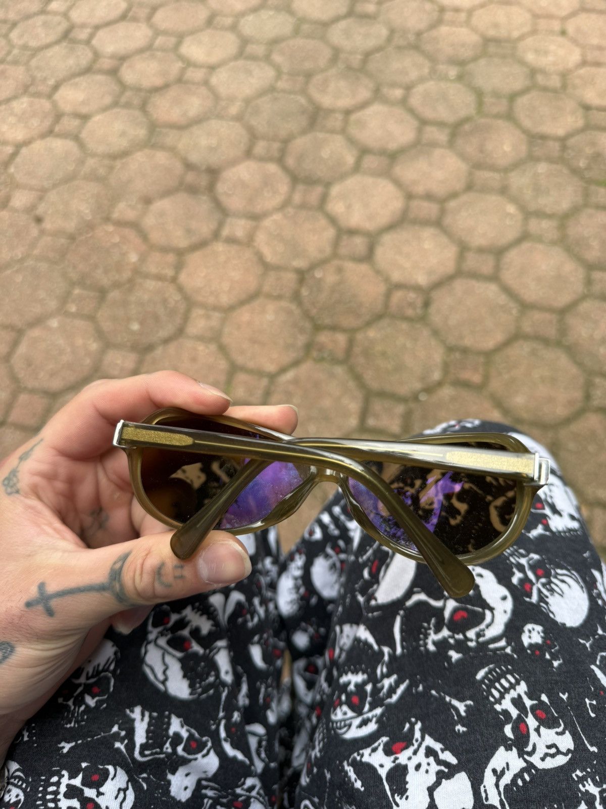 Handmade Olive brown handmade japan sunglasses retail $598 Size ONE SIZE - 4 Thumbnail