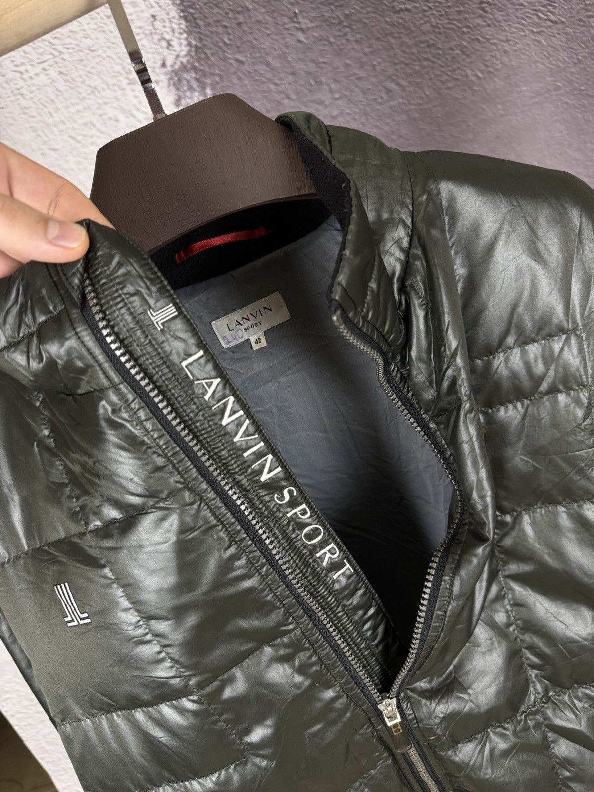 Lanvin Lanvin Sport nylon shimmer down zipper jacket logo Size US L / EU 52-54 / 3 - 12 Thumbnail