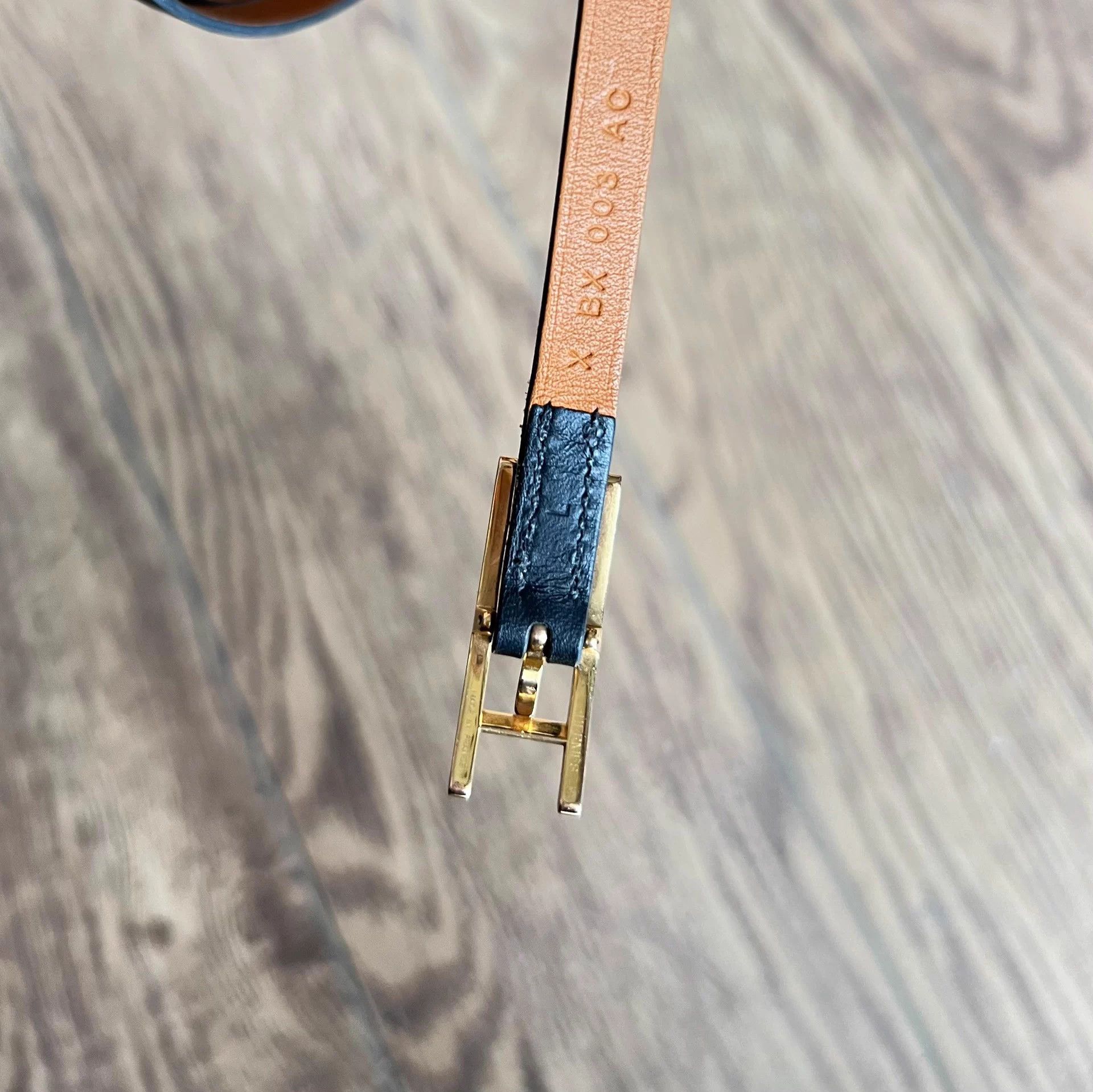 Hermes Hermes Black Gold H Logo Leather Bracelet - 95% New Size ONE SIZE - 4 Thumbnail