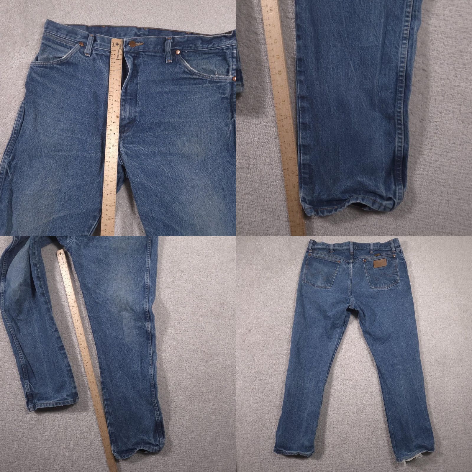 Wrangler Wrangler Jeans 38x31 13MWZ Cowboy Cut Denim Straight Mens 36x30 Blue Medium Wash Pockets Zip Fly Cowboy Western Workwear Size US 38 / EU 54 - 9 Thumbnail