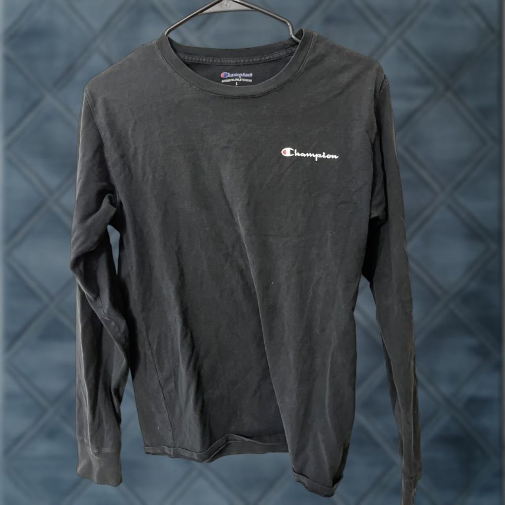 Champion CHAMPION Long Sleeve Pullover Logo T-Shirt, Black, Size S, Men's Athletic Wear Size US S / EU 44-46 / 1 - 1 Thumbnail