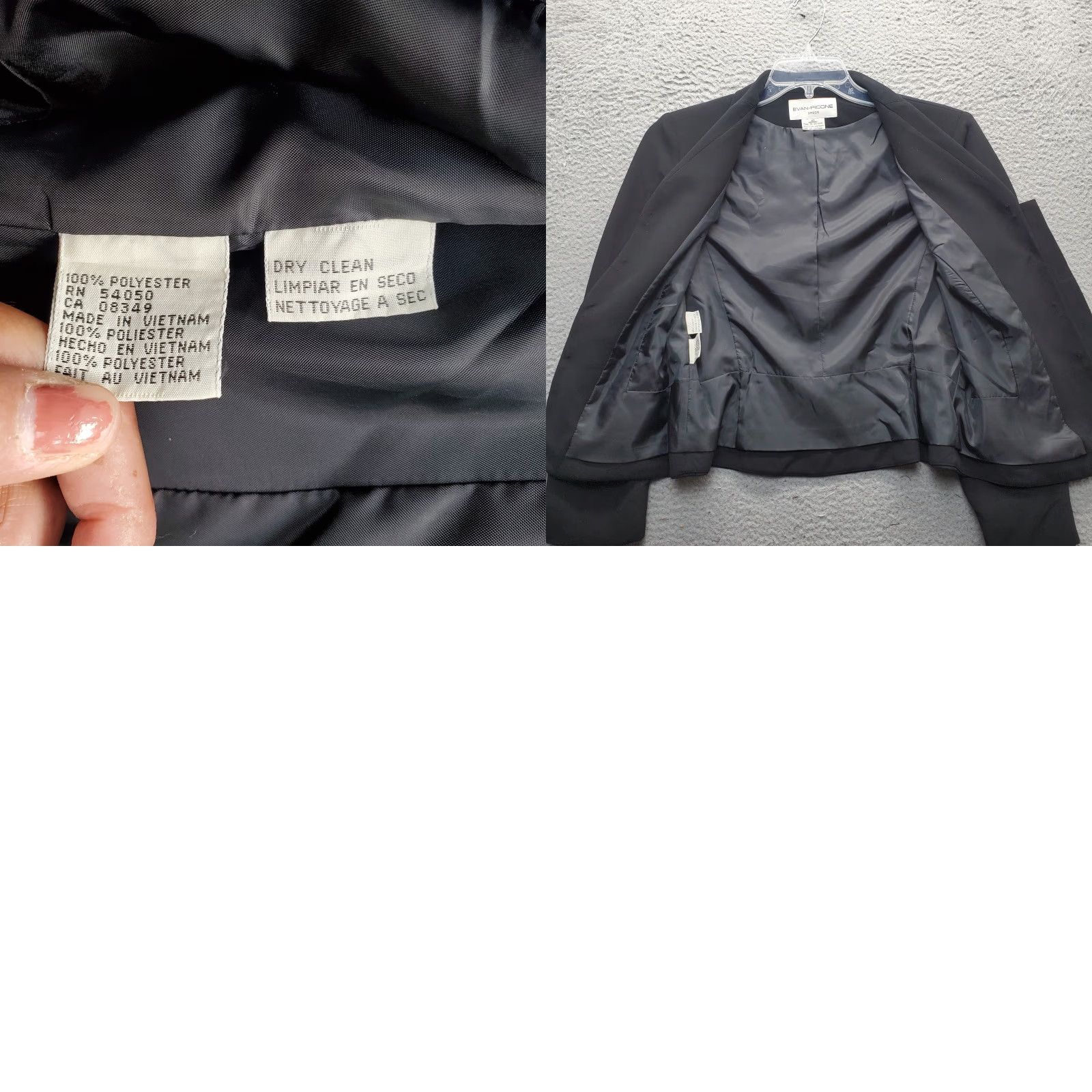 Evan Picone Evan Picone Blazer Jacket Womens Size 10 Black Single Breasted Peak Lapel Formal Jacket Size L / US 10 / IT 46 - 8 Thumbnail
