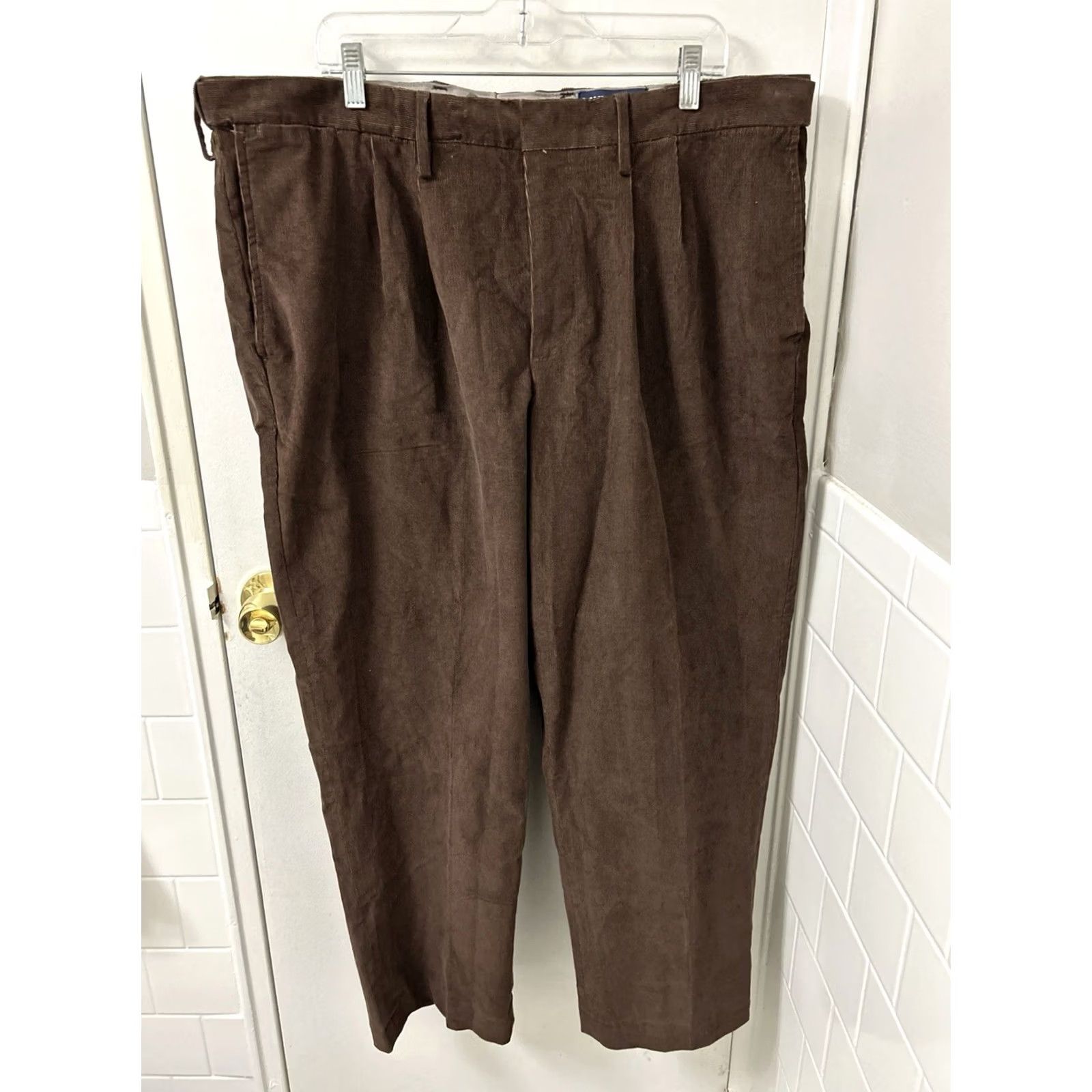 Lands' End Lands' End Corduroy Pants Mens 42x29 Brown Pleated YKK Traditional Fit Trousers Size US 42 / EU 58 - 2 Thumbnail
