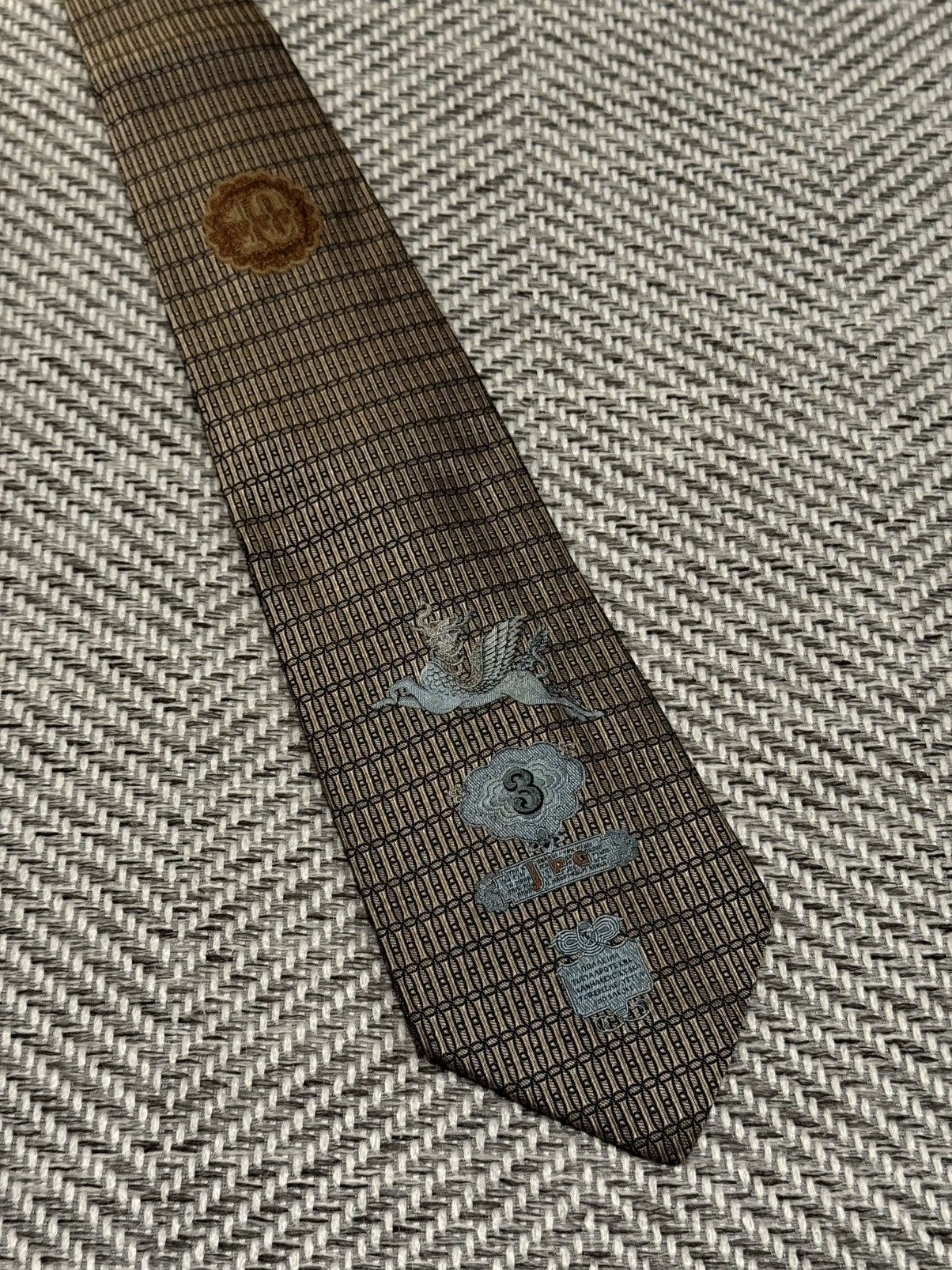 Jean Paul Gaultier Jean Paul Gaultier Vintage Checked Pegasus Crest Tie Size ONE SIZE - 1 Thumbnail