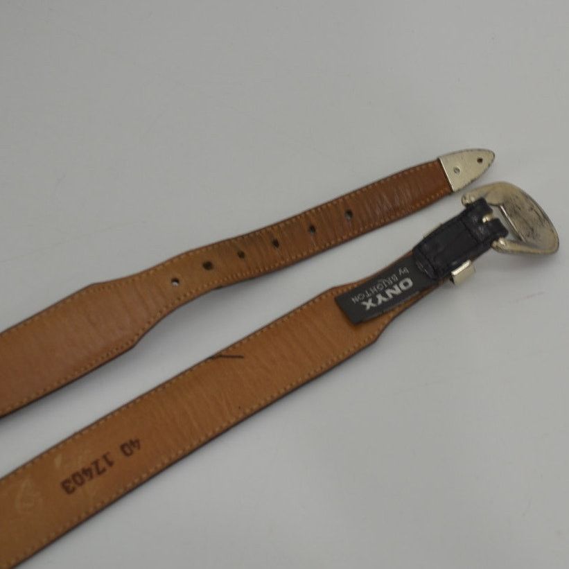 Brighton Brighton Mens Leather Belt USA Croc Embossed Dress Causal 40 Size 40 - 10 Thumbnail