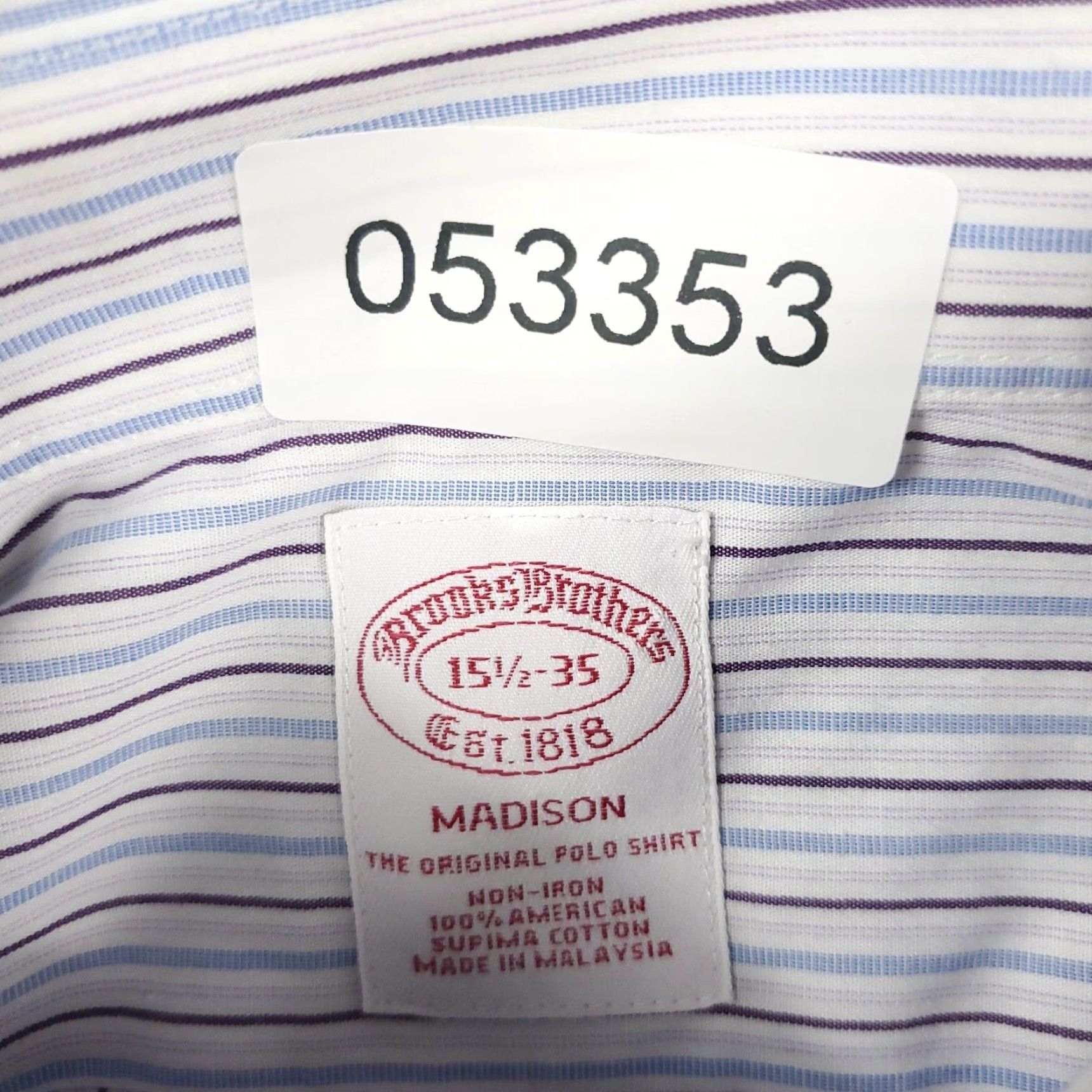 Brooks Brothers Brooks Brothers Shirt Mens 15.5 Blue Striped Dress Button Up Long Sleeve Regular Size 15.5 Blue Size 40R - 6 Thumbnail