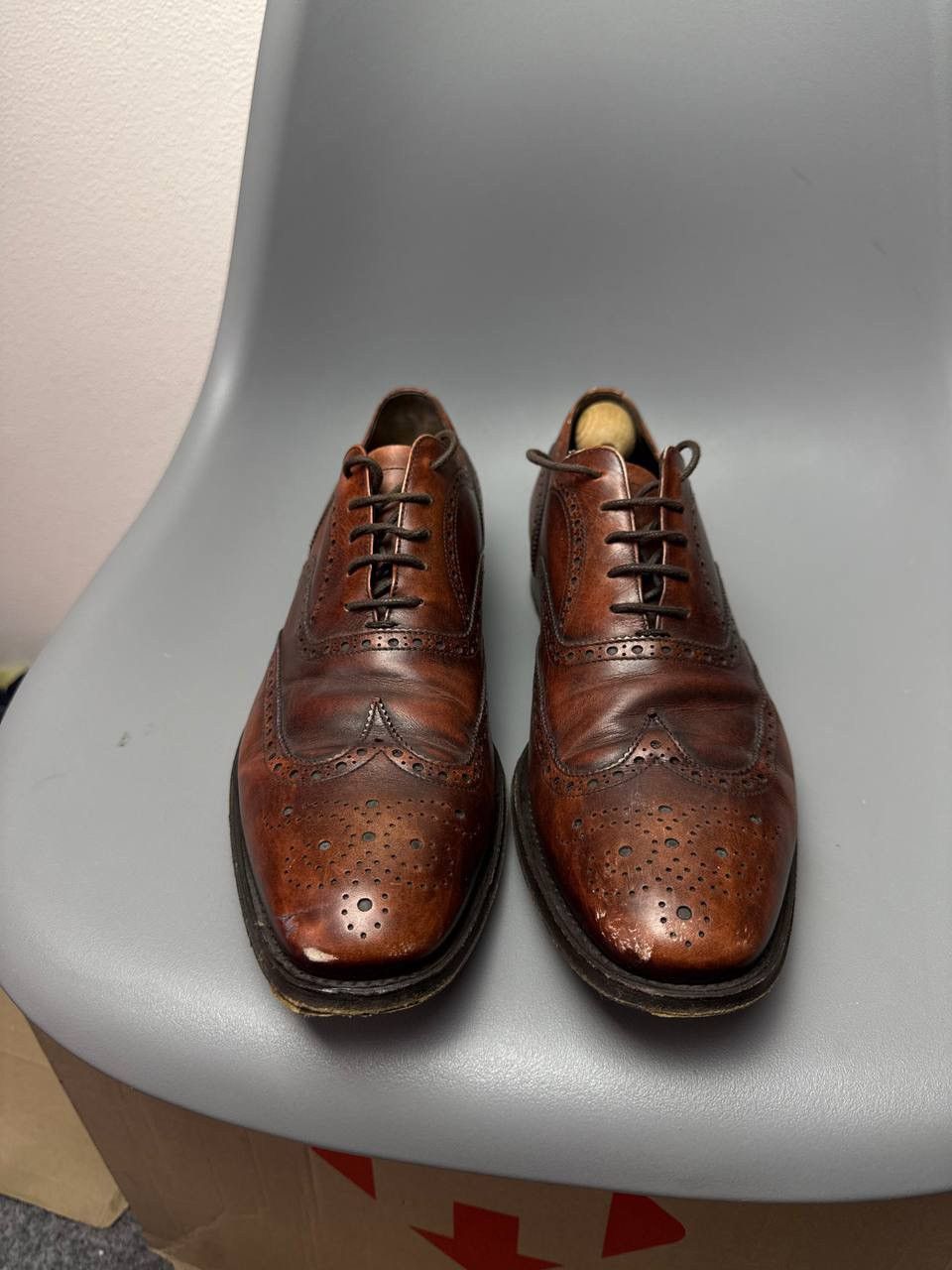 Prada LUXURY PRADA WINGTIP FULL BROGUE SHOES BROWN Size US 8 / EU 41 - 5 Thumbnail