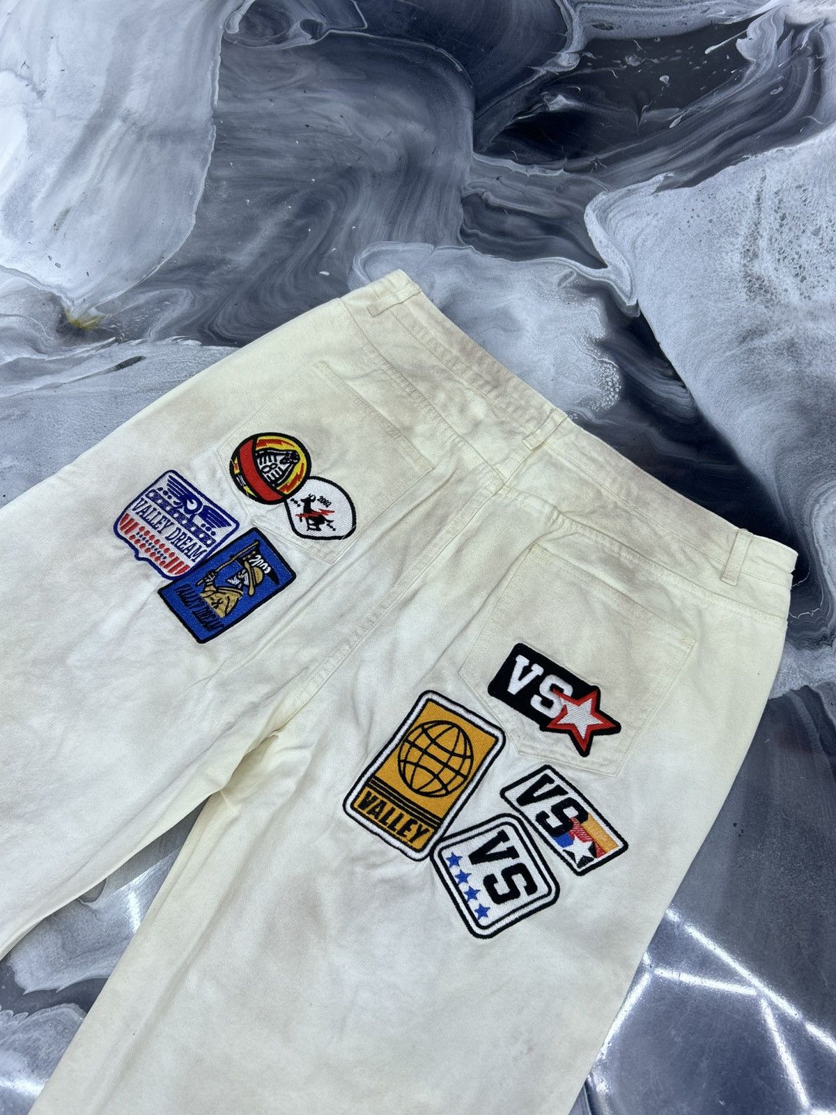 Vale Vale 1980s Painter Patch Denim Cream Size 36 Size US 36 / EU 52 - 10 Thumbnail