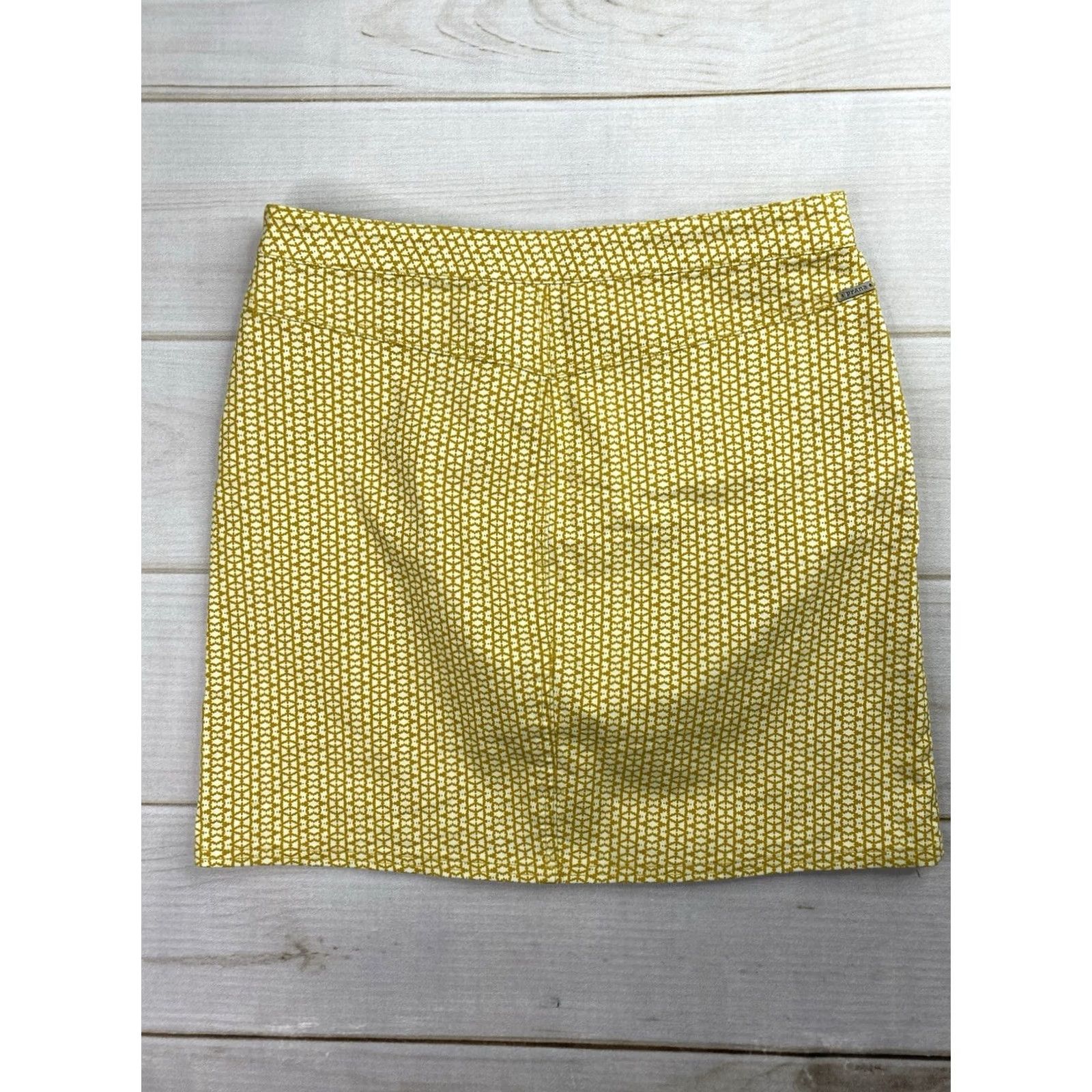 Prana prAna Mini Skirt Sz 6 Gold Geometric Print Outdoor Hiking Casual Shirt? Size 28" / US 6 / IT 42 - 5 Thumbnail