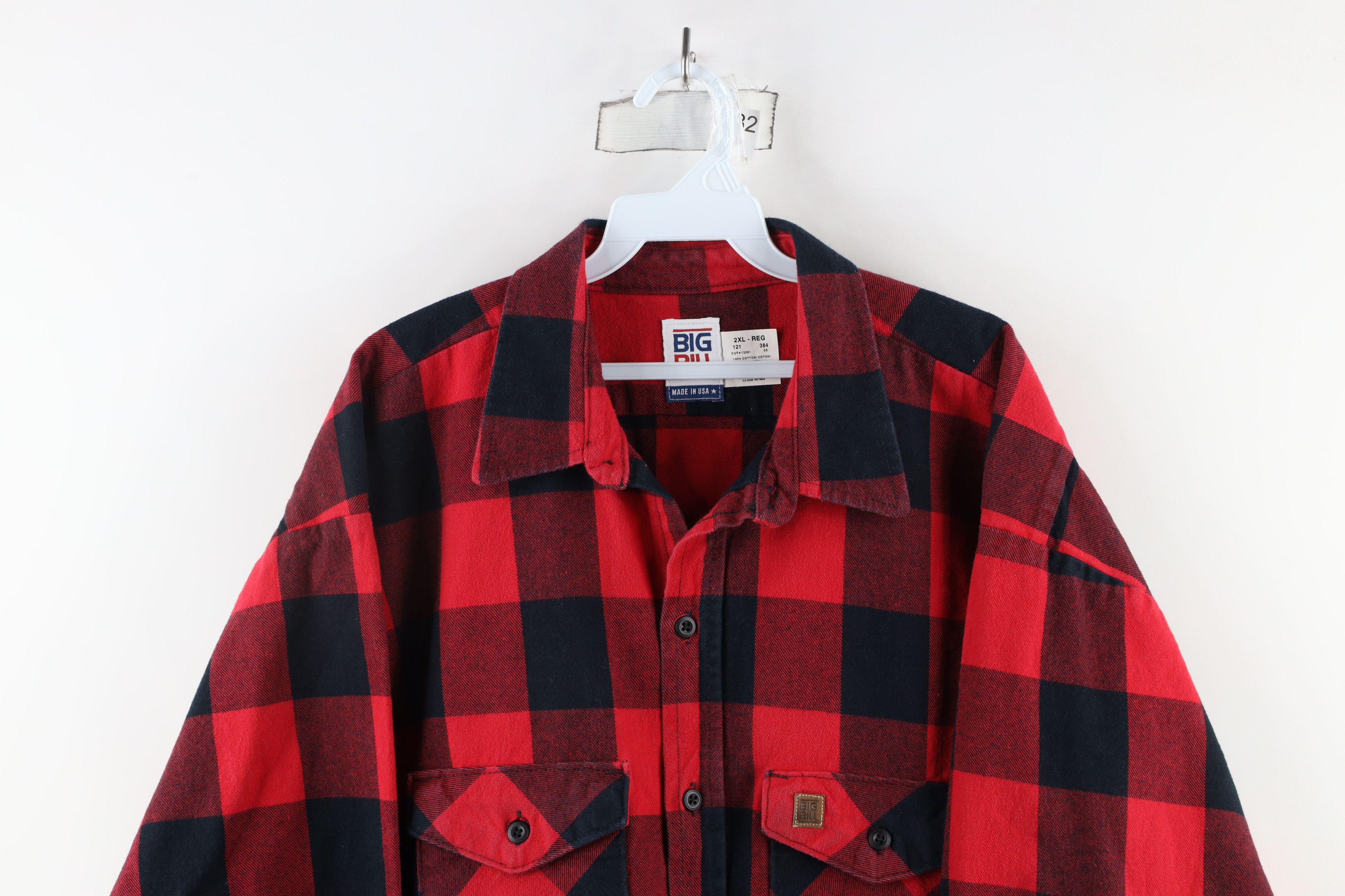 Vintage Vintage 90s Big Bill Flannel Button Shirt Buffalo Plaid USA Size US XXL / EU 58 / 5 - 2 Thumbnail