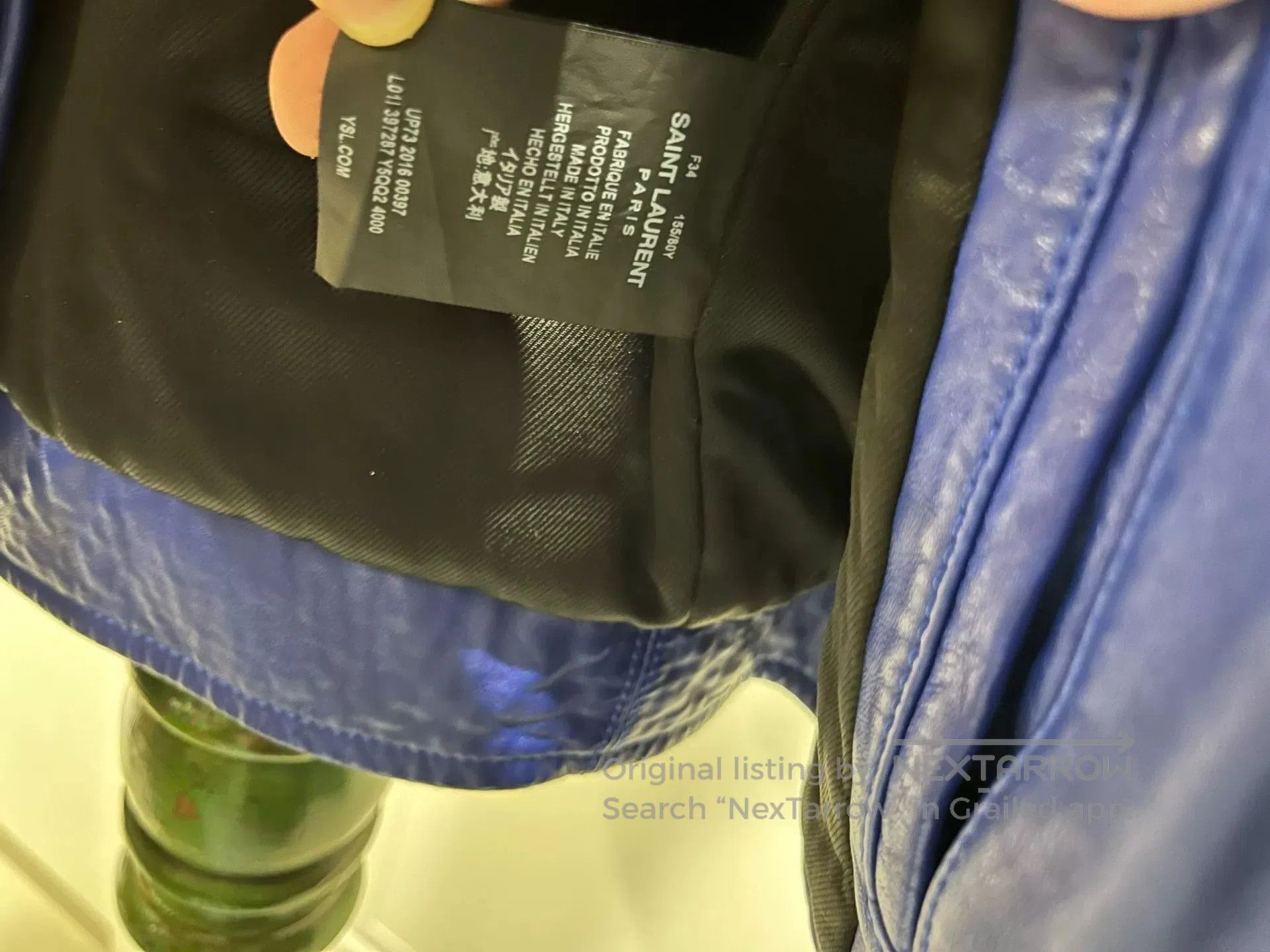 Saint Laurent Paris Saint Laurent Blue Biker Leather Jacket. Size XXS / US 00 / IT 34 - 4 Thumbnail