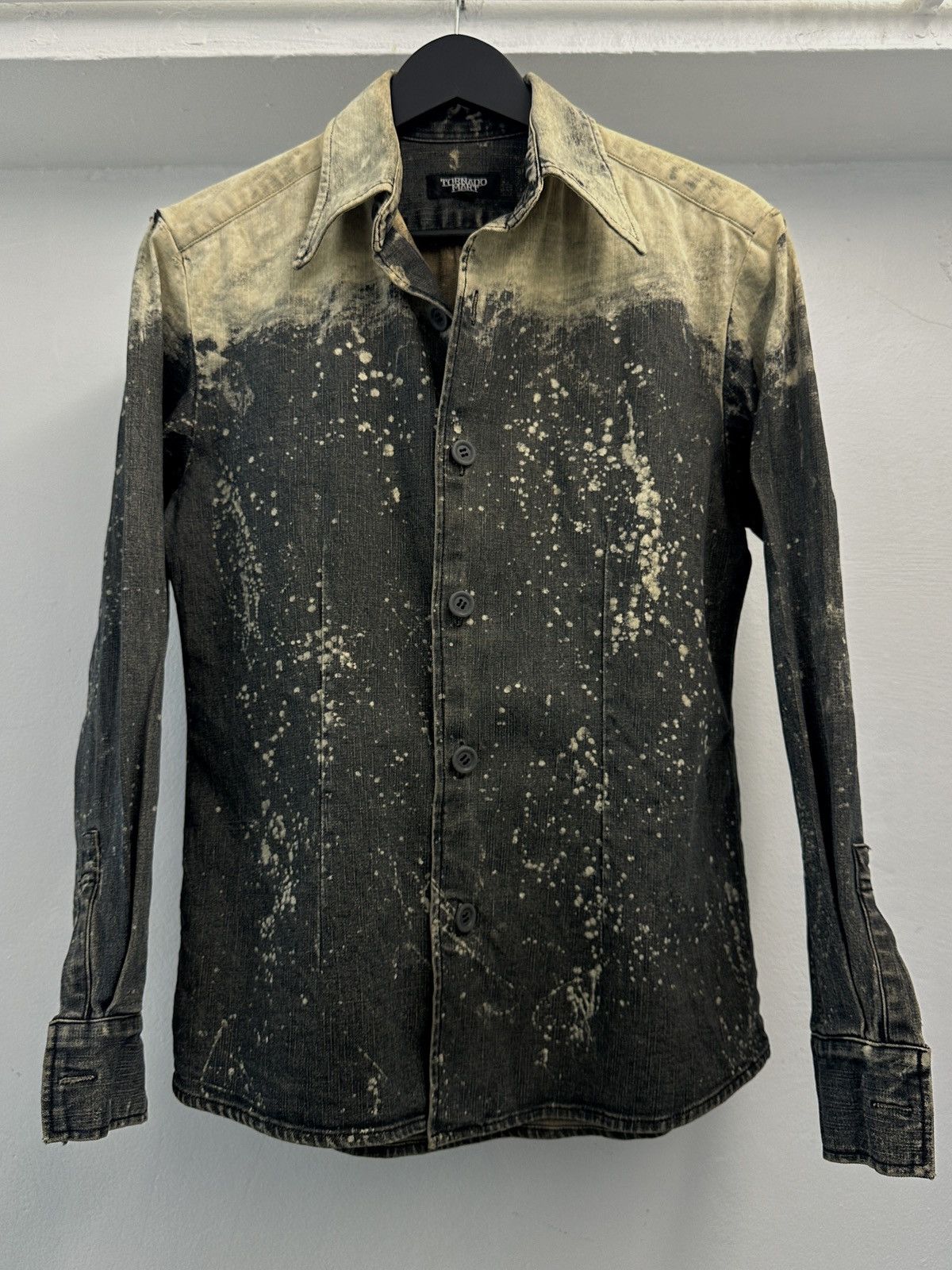 Tornado Mart Tornado Mart Asid Wash Design Denim Button Up Shirt Size US L / EU 52-54 / 3 - 4 Thumbnail